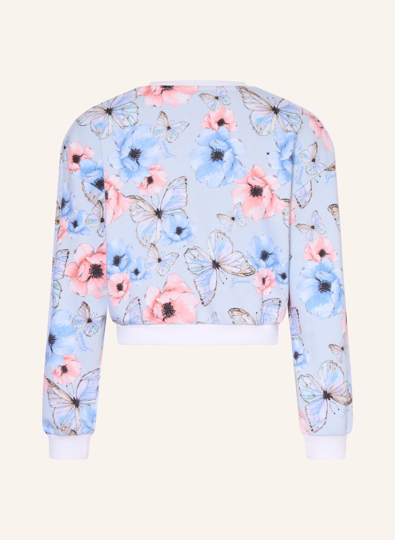 GUESS sweatshirt: LIGHT BLUE / LIGHT RED / BLACK