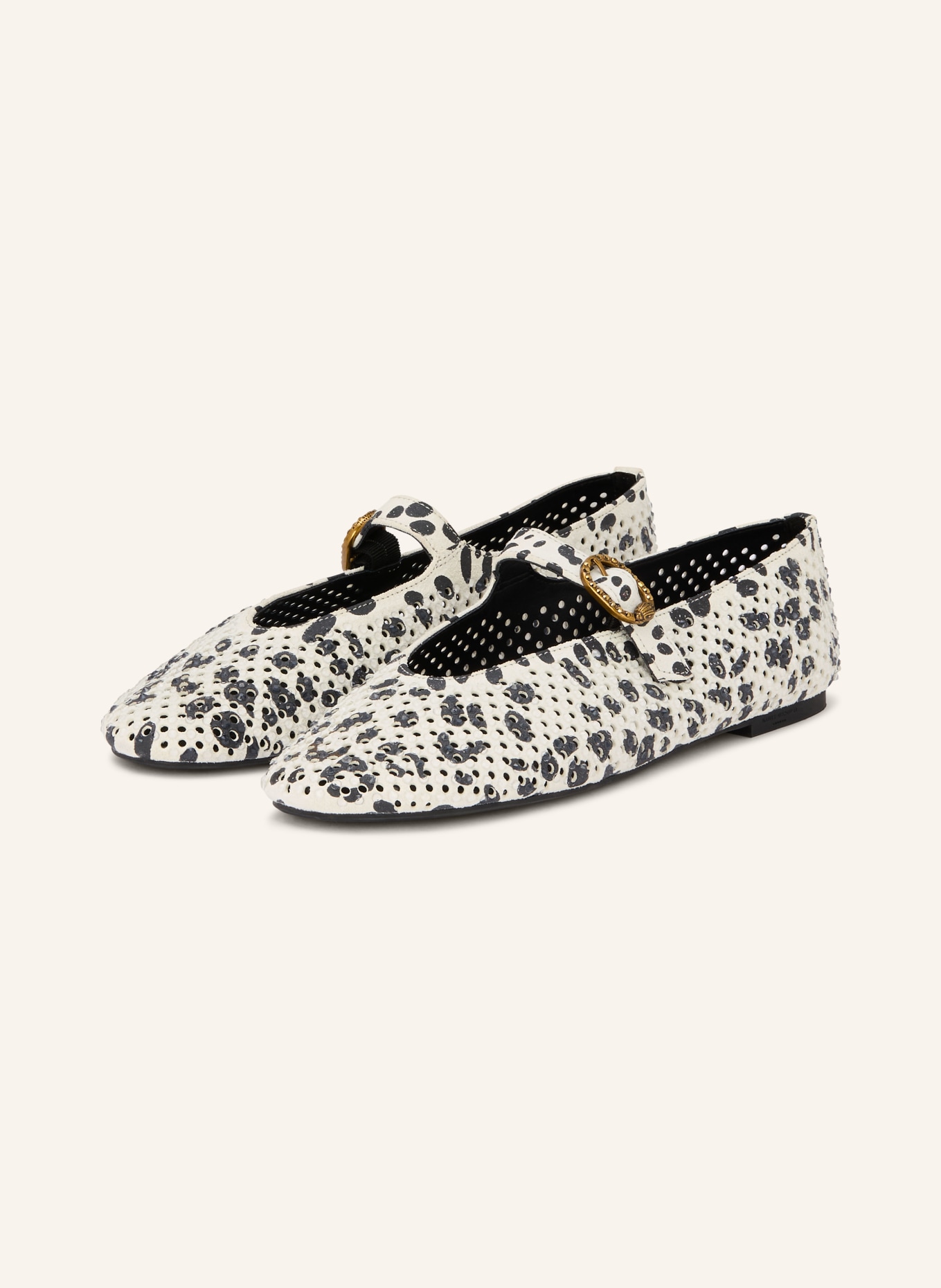 KURT GEIGER Ballerinas MAYFAIR mit Schmucksteinen: WEISS / SCHWARZ
