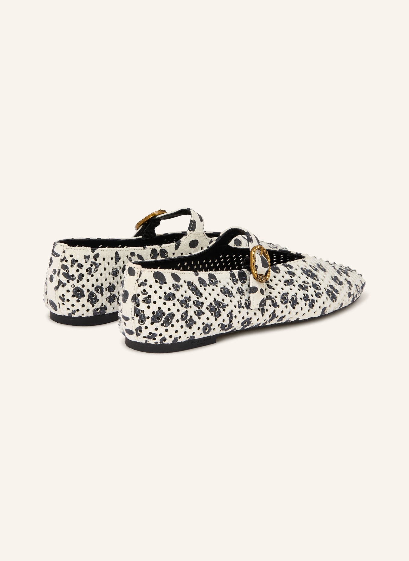 KURT GEIGER Ballerinas MAYFAIR mit Schmucksteinen: WEISS / SCHWARZ