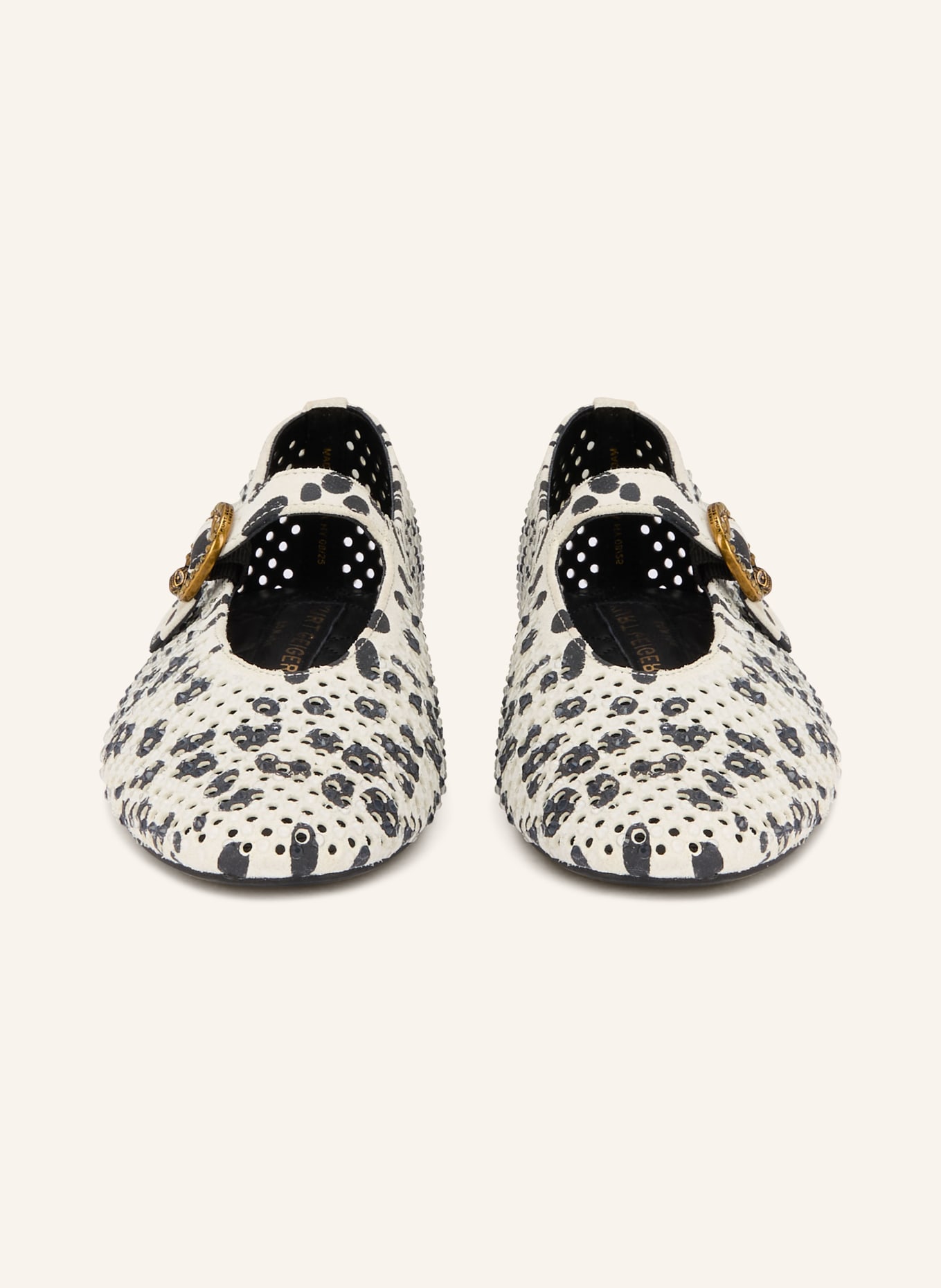 KURT GEIGER Ballerinas MAYFAIR mit Schmucksteinen: WEISS / SCHWARZ