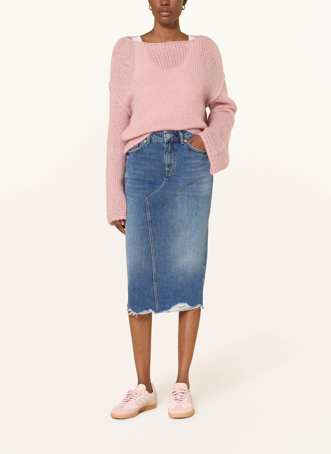 HUGO Džínová sukně GADELE: MODRÁ