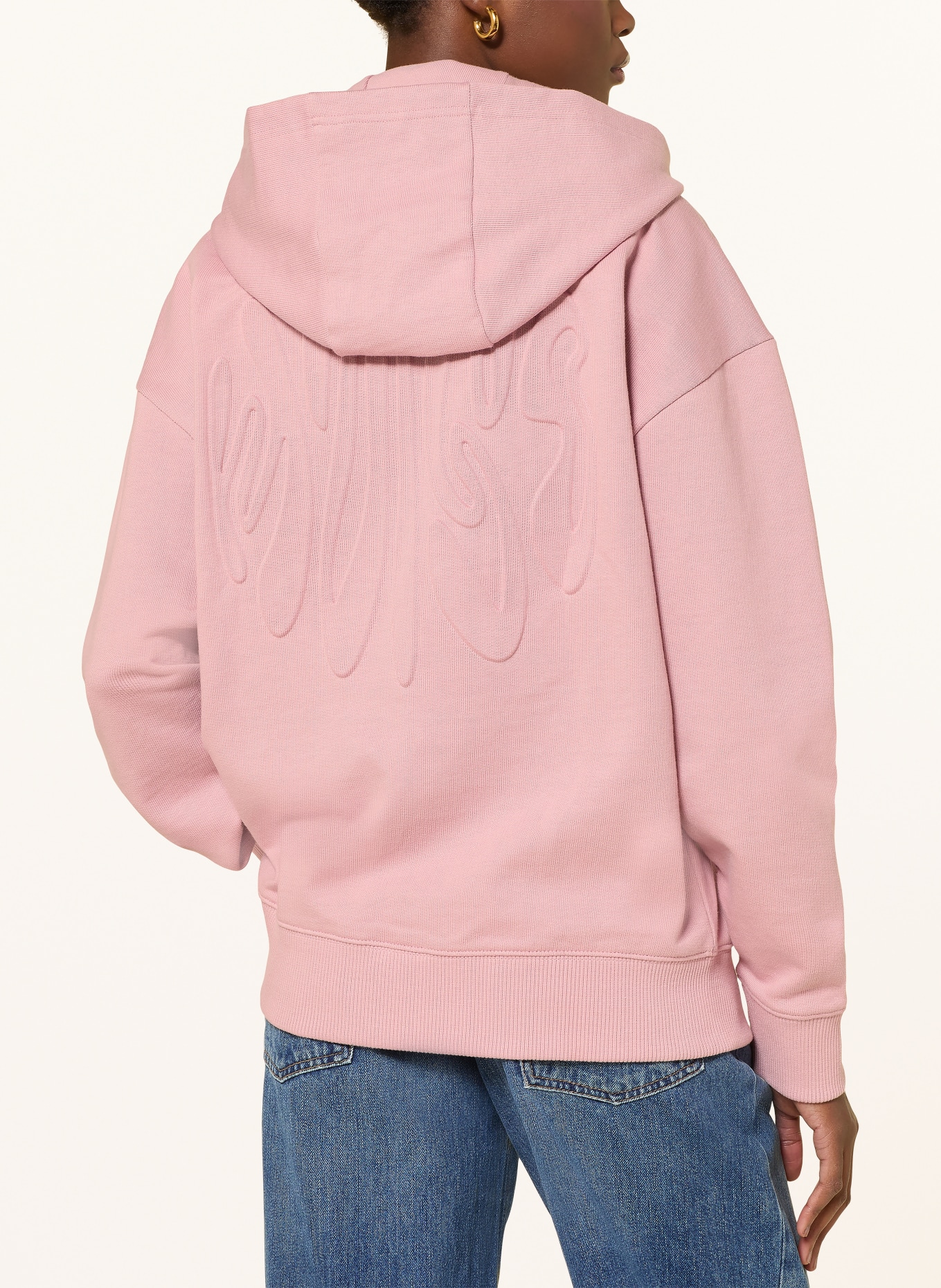 HUGO Bluza z kapturem DOA: BRUDNY RÓŻ