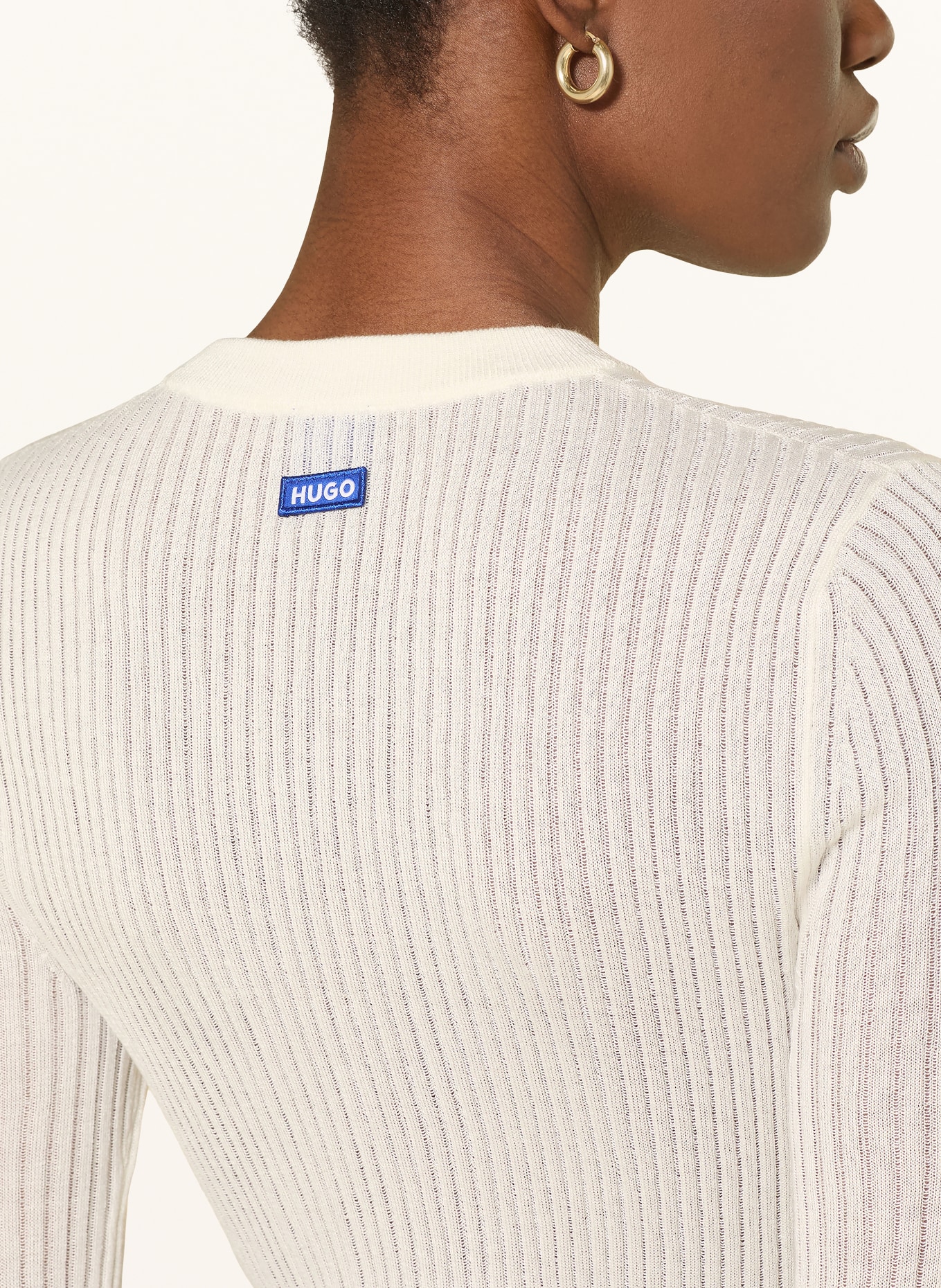 HUGO Longsleeve SOMYA: ECRU