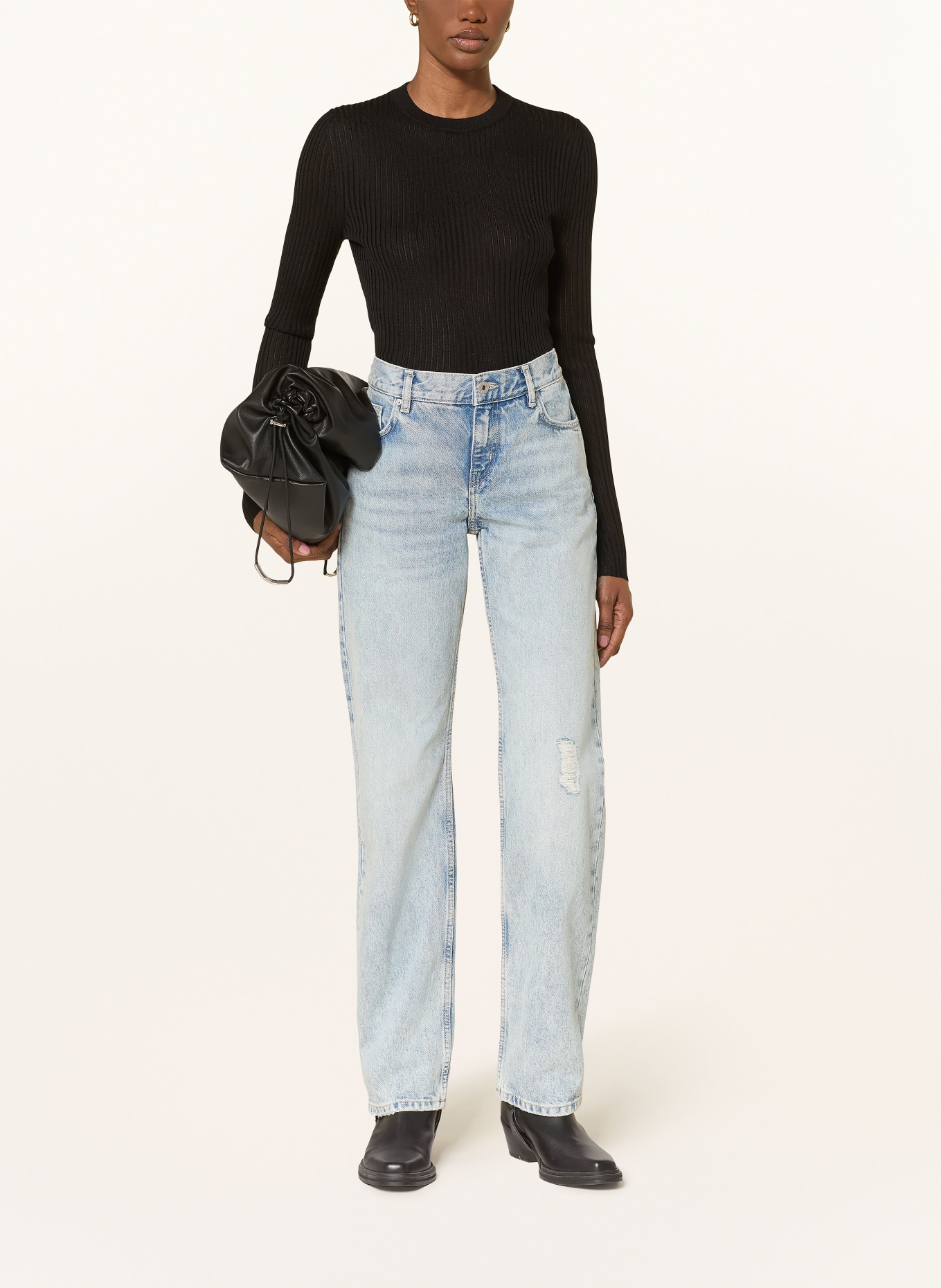 HUGO Longsleeve SOMYA: SCHWARZ