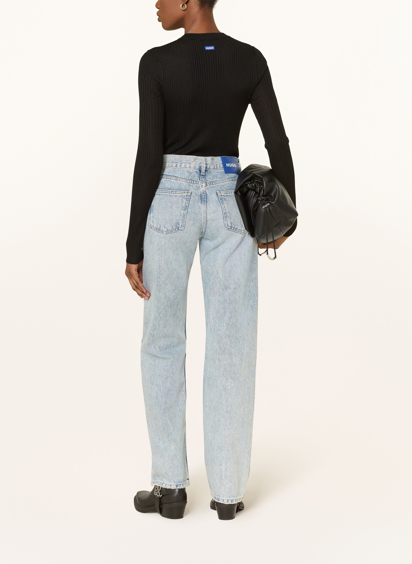 HUGO Longsleeve SOMYA: SCHWARZ