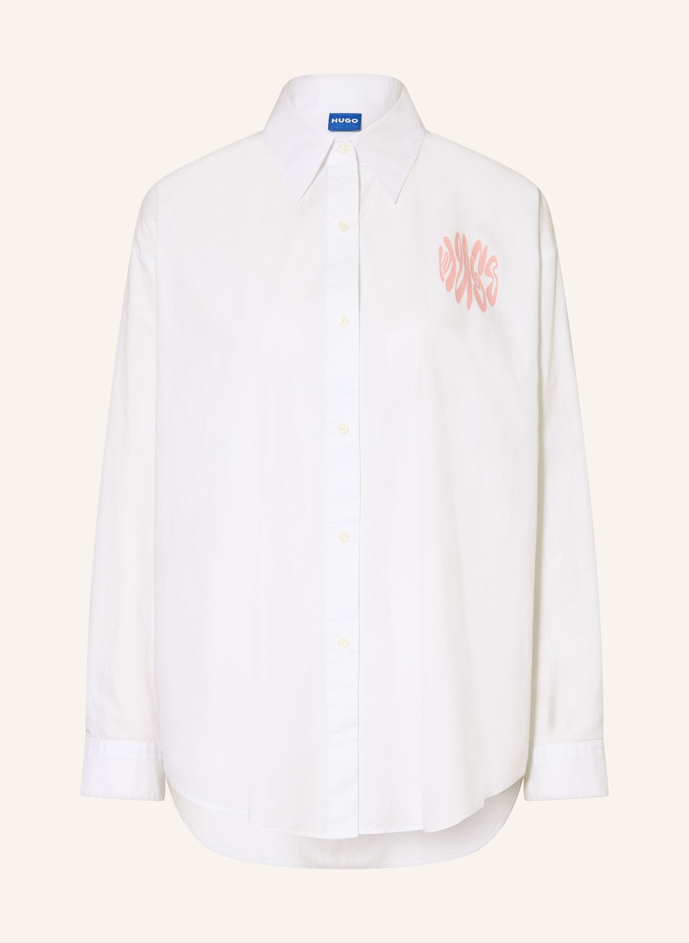 HUGO Bluzka koszulowa ELISANA: SZARONIEBIESKI