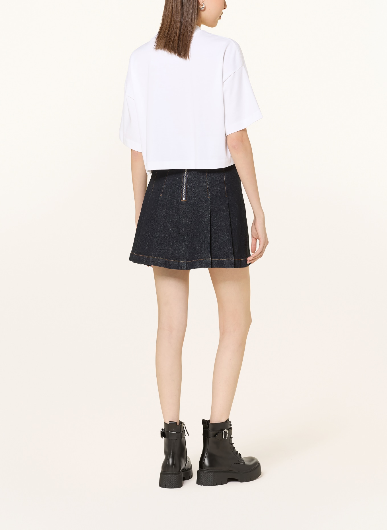 HUGO Cropped-Shirt DAMELODY: WEISS