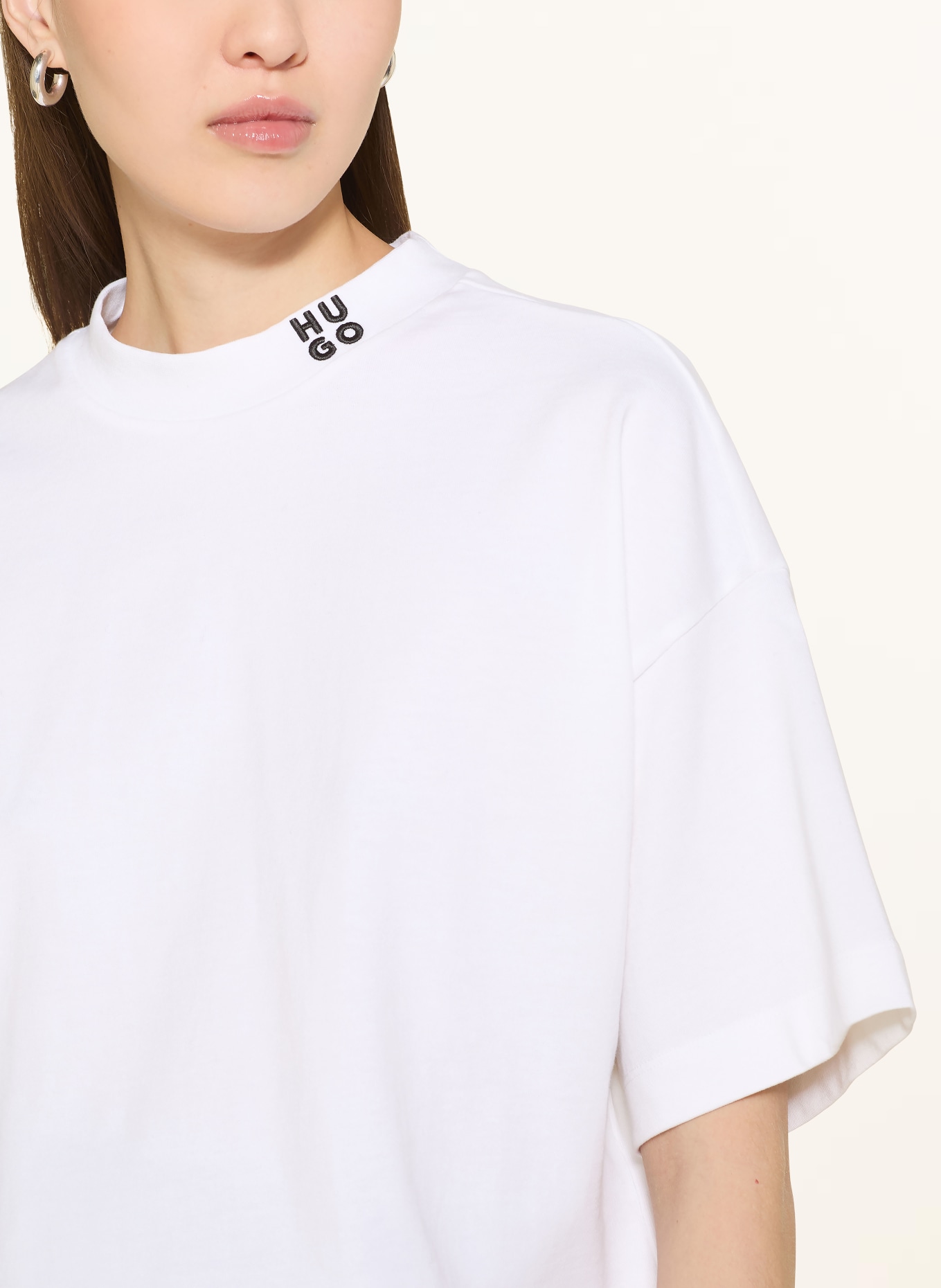 HUGO Cropped-Shirt DAMELODY: WEISS