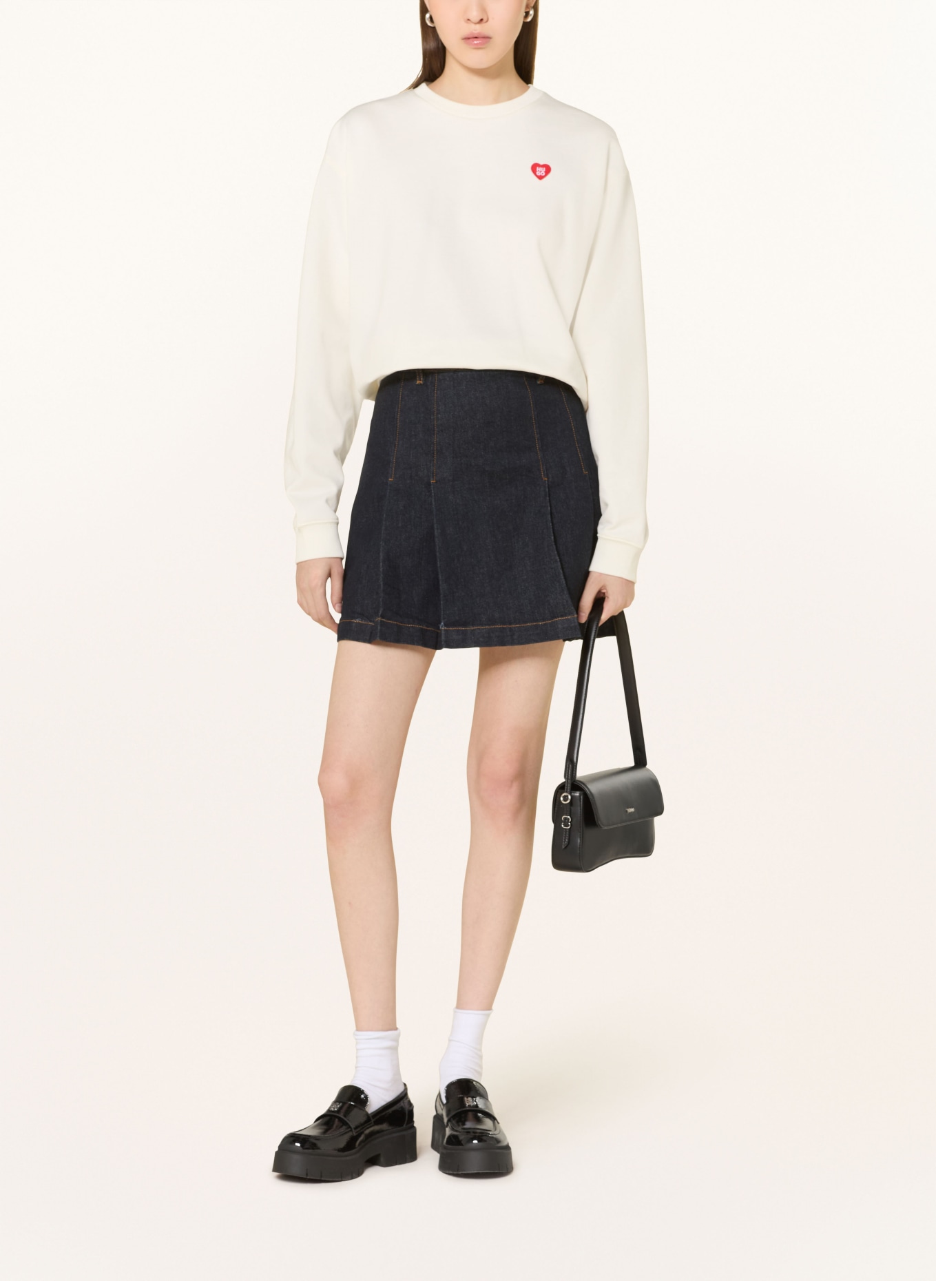 HUGO Faltenrock GERELISE: DUNKELBLAU