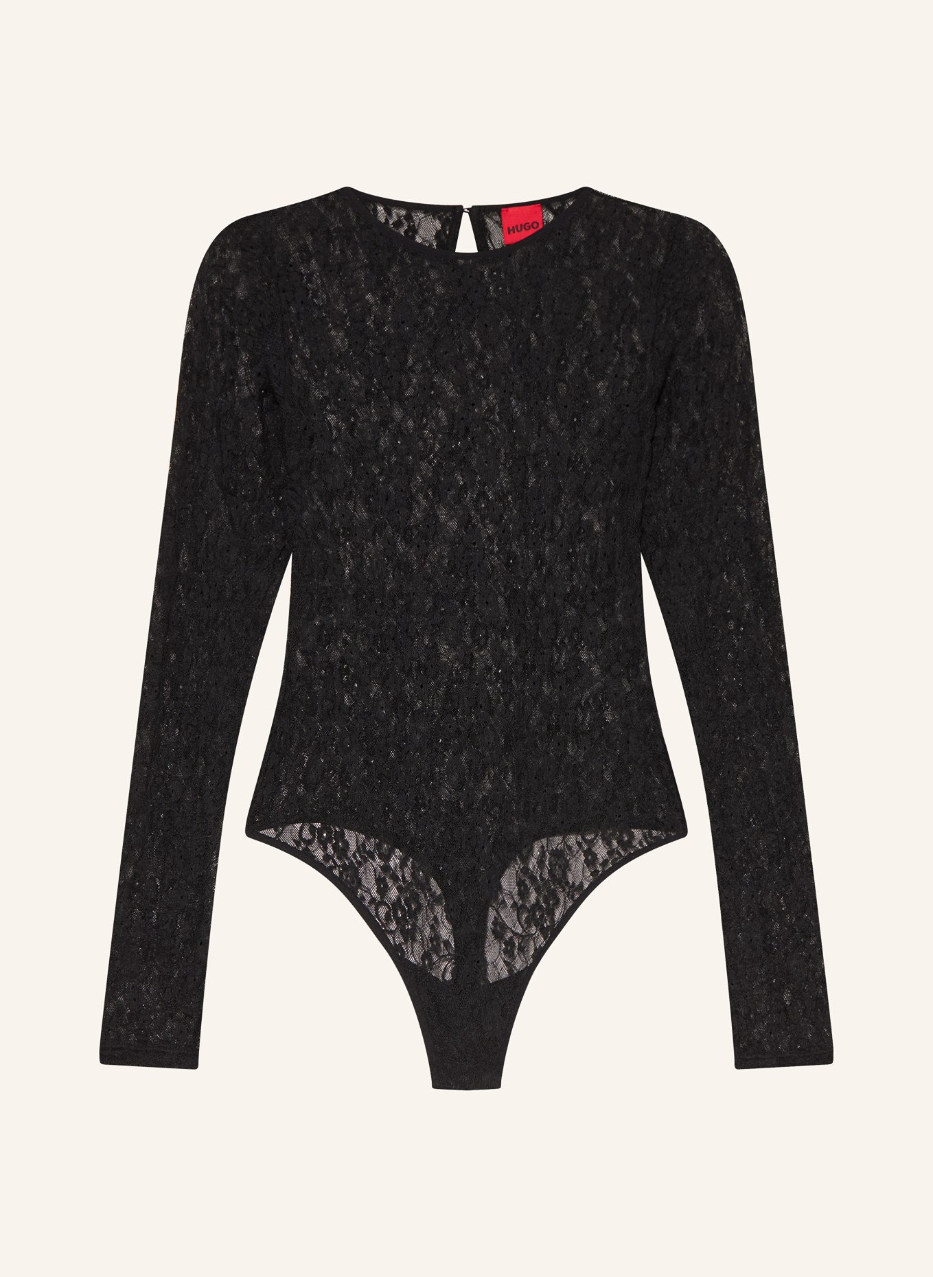 HUGO Koronkowe body DULIETTA: CZARNY