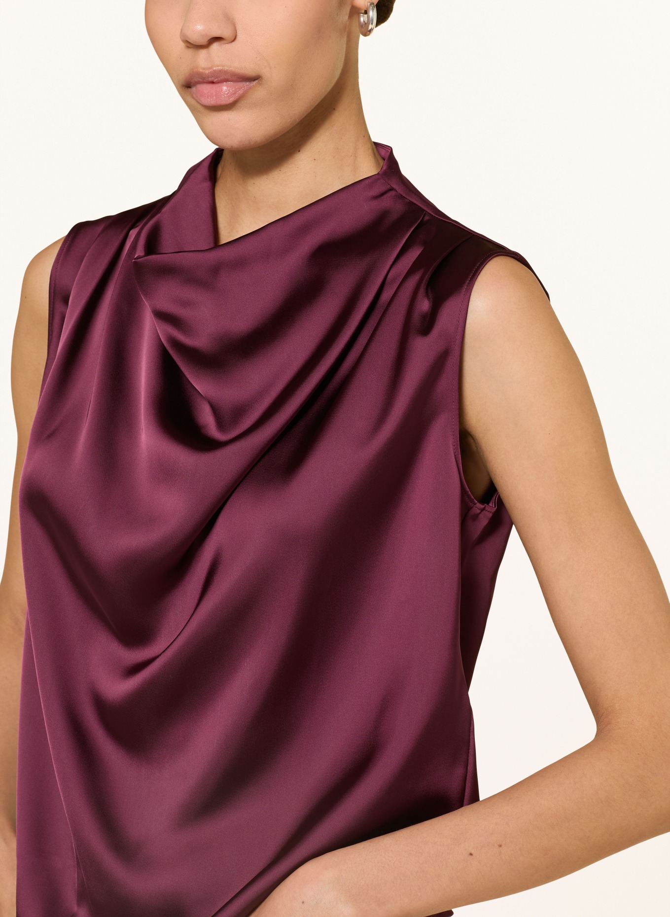 HUGO Satin top CASMINI: DARK PURPLE
