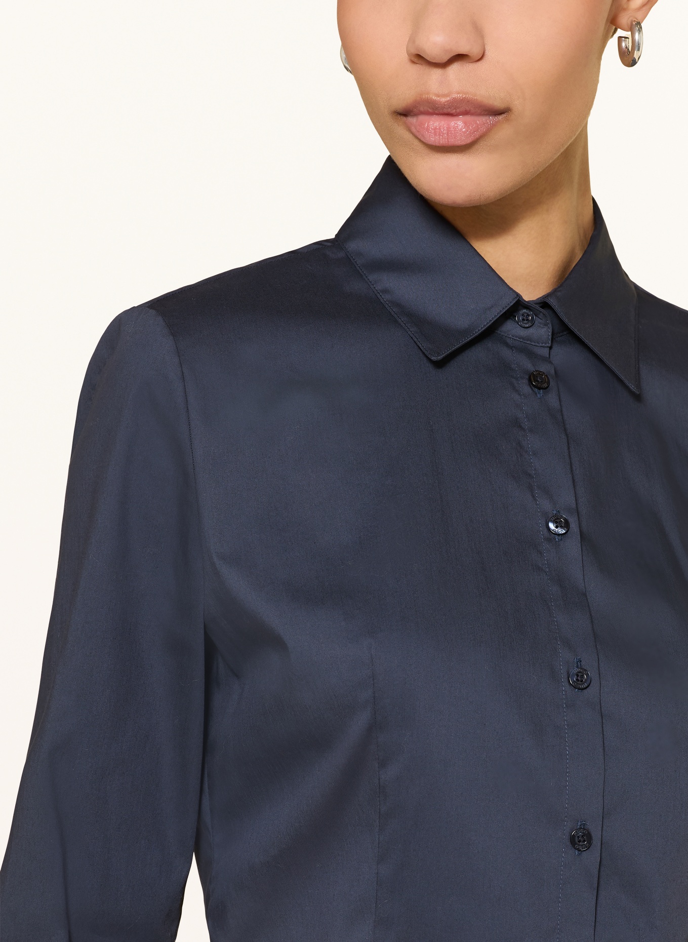 HUGO Hemdbluse THE FITTED SHIRT: DUNKELBLAU