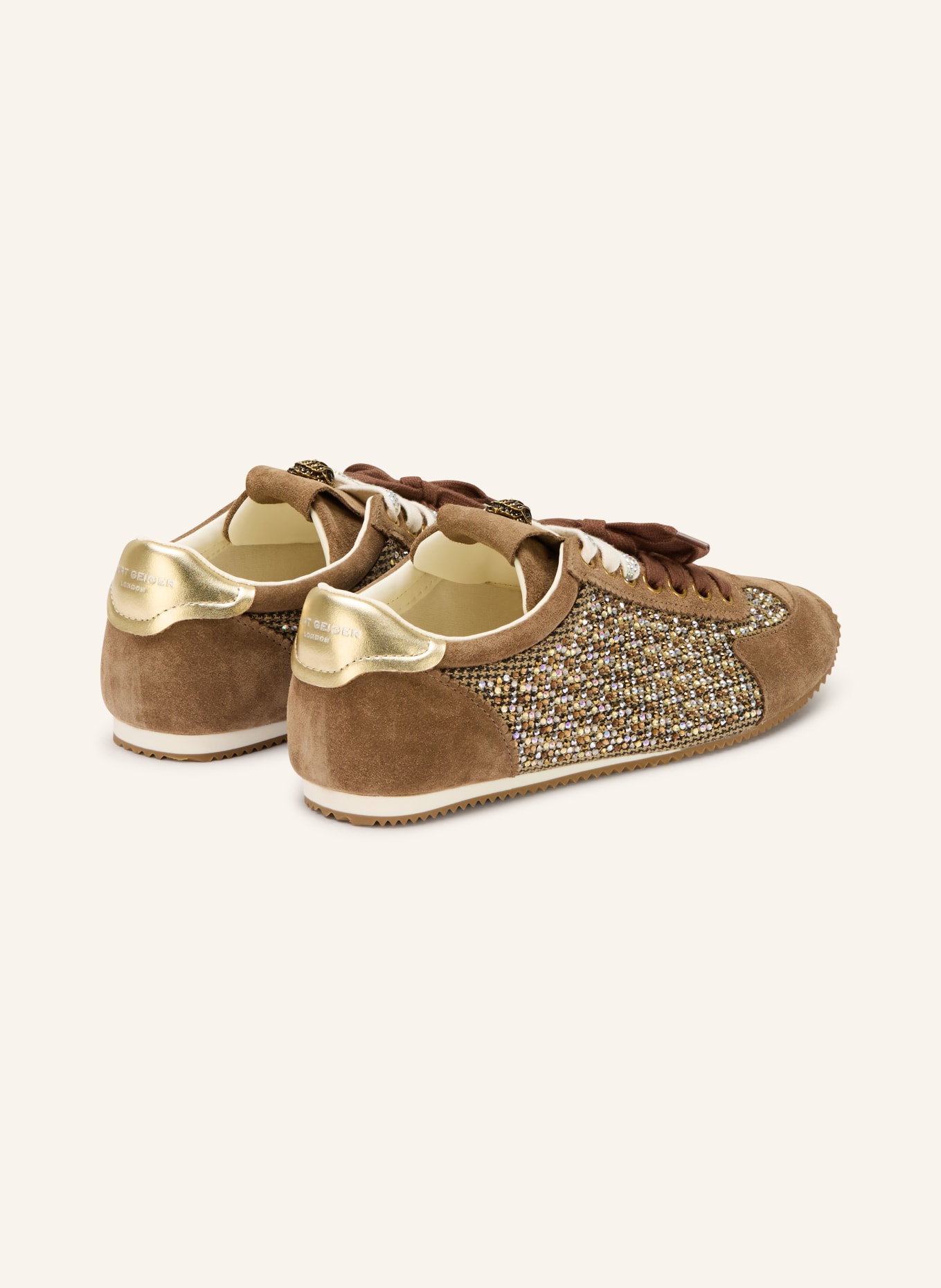 KURT GEIGER Sneaker ISLINGTON mit Schmucksteinen: BRAUN / GOLD