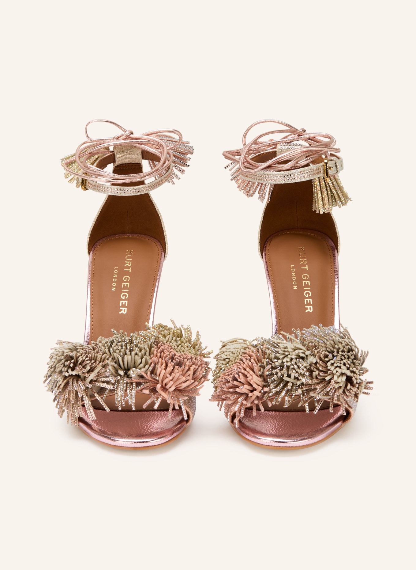 KURT GEIGER Sandály s ozdobnými kameny: RŮŽOVÁ / STŘÍBRNÁ