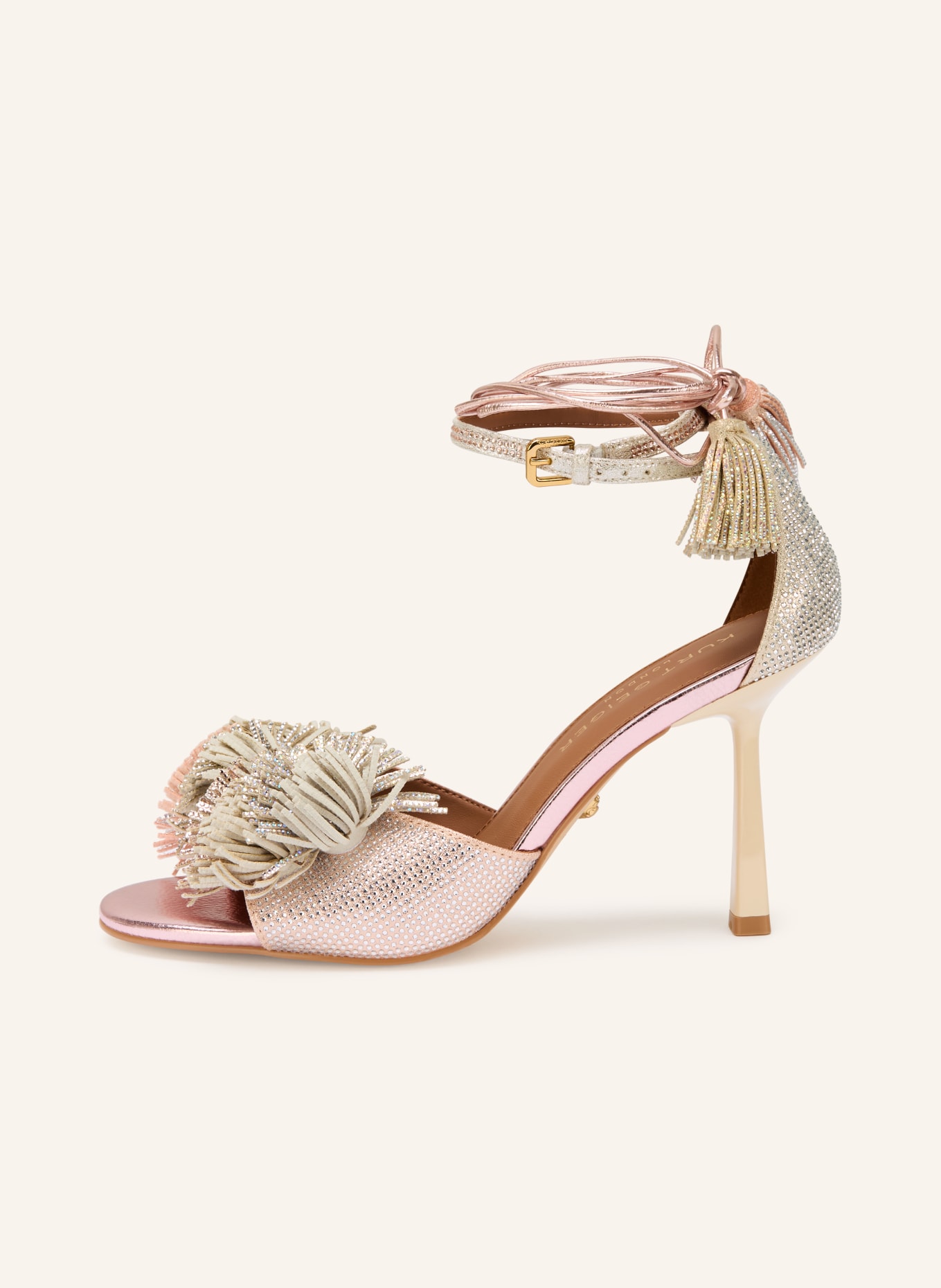 KURT GEIGER Sandály s ozdobnými kameny: RŮŽOVÁ / STŘÍBRNÁ