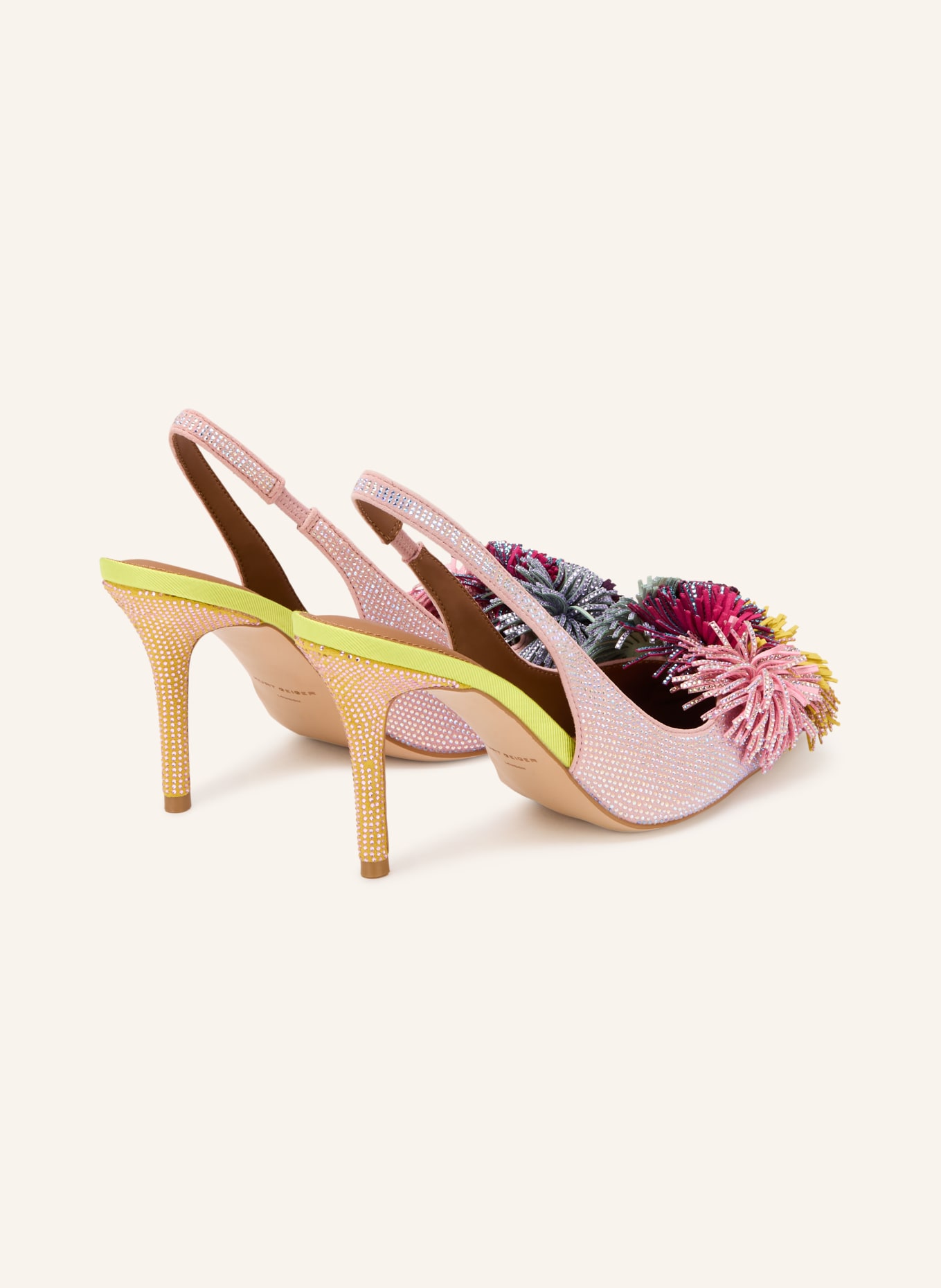 KURT GEIGER slingback pumps: PINK / SILVER / DARK YELLOW