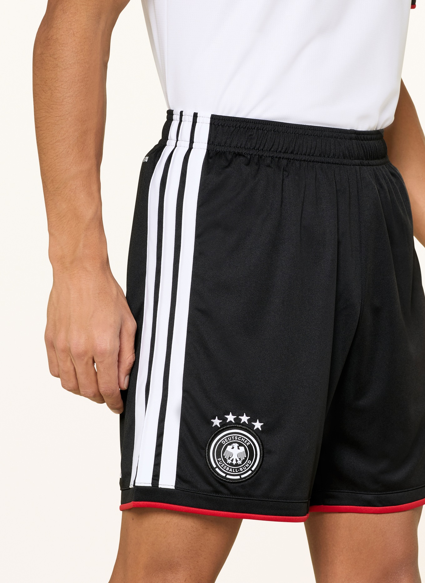 adidas Shorts DUITSLAND 26 voor heren: ZWART / ROOD / WIT