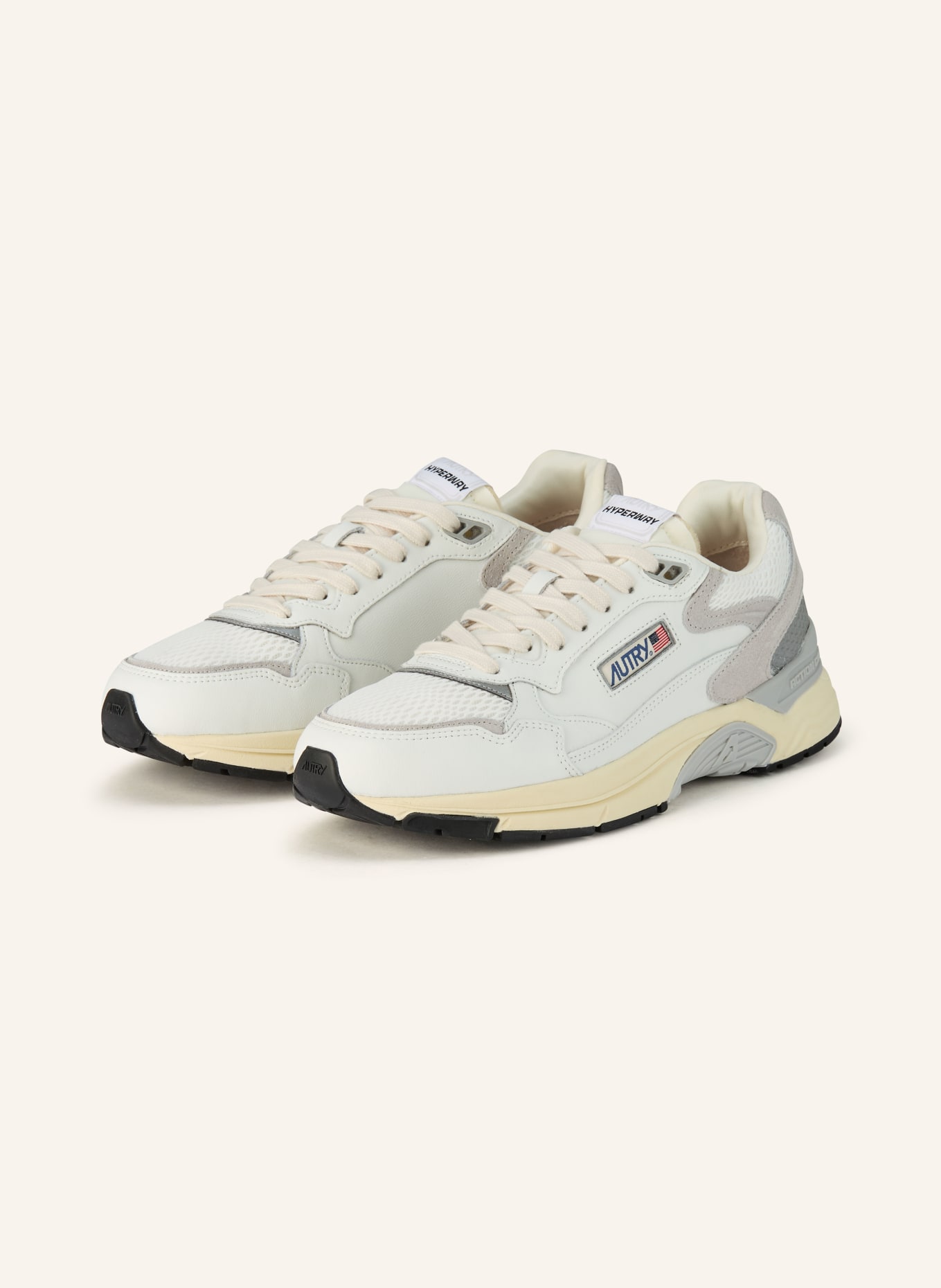 AUTRY HYPERWAY LOW sneaker: WHITE / SILVER / LIGHT GRAY