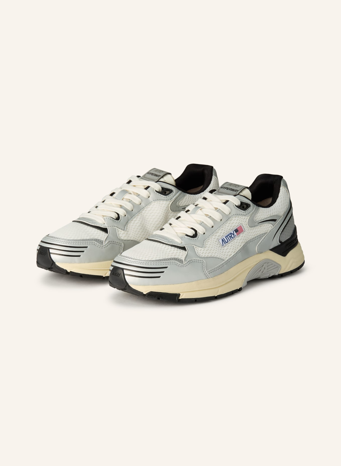AUTRY HYPERWAY LOW sneaker: WHITE / SILVER / BLACK