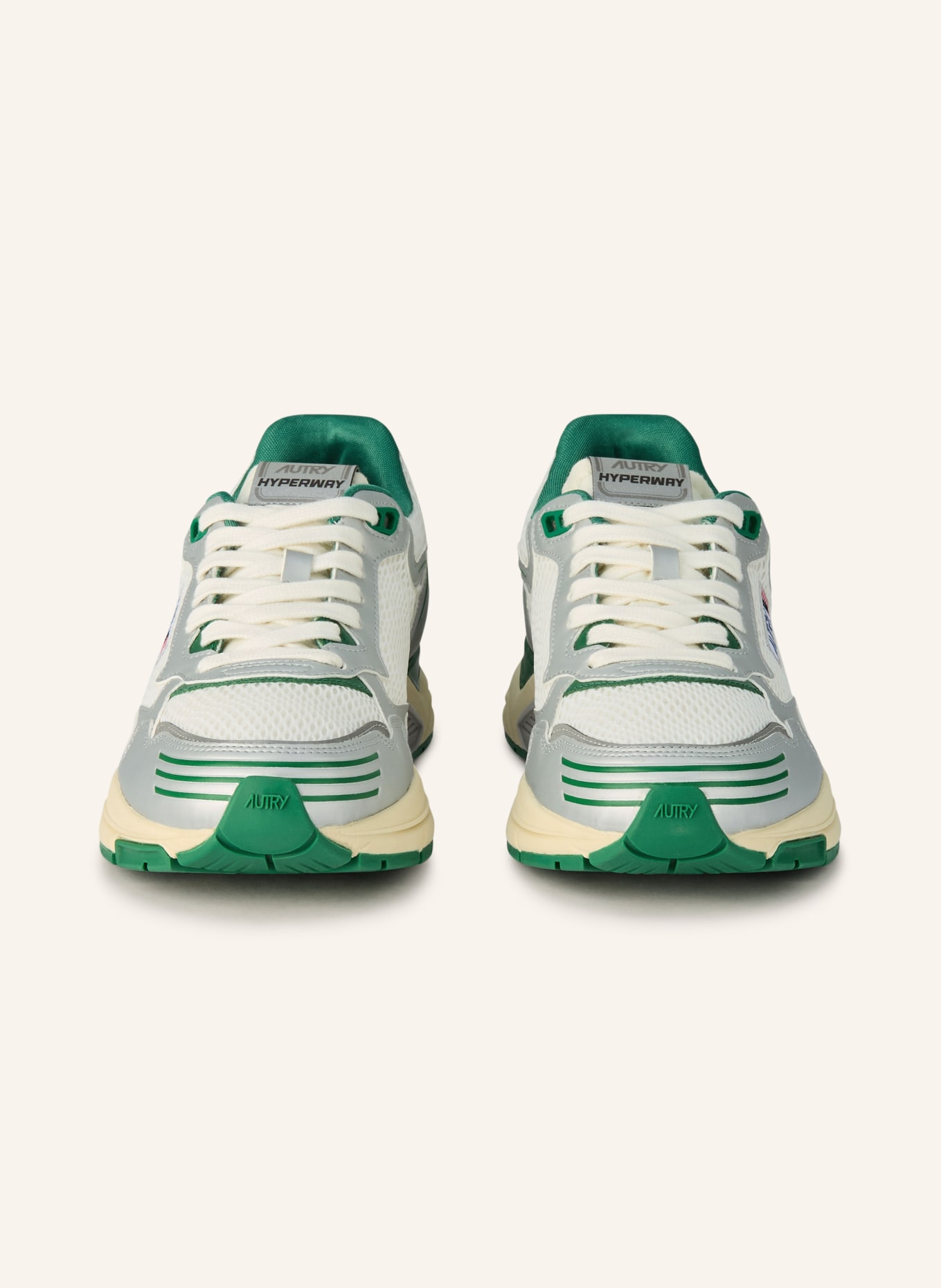AUTRY HYPERWAY LOW sneaker: SILVER / GREEN / WHITE