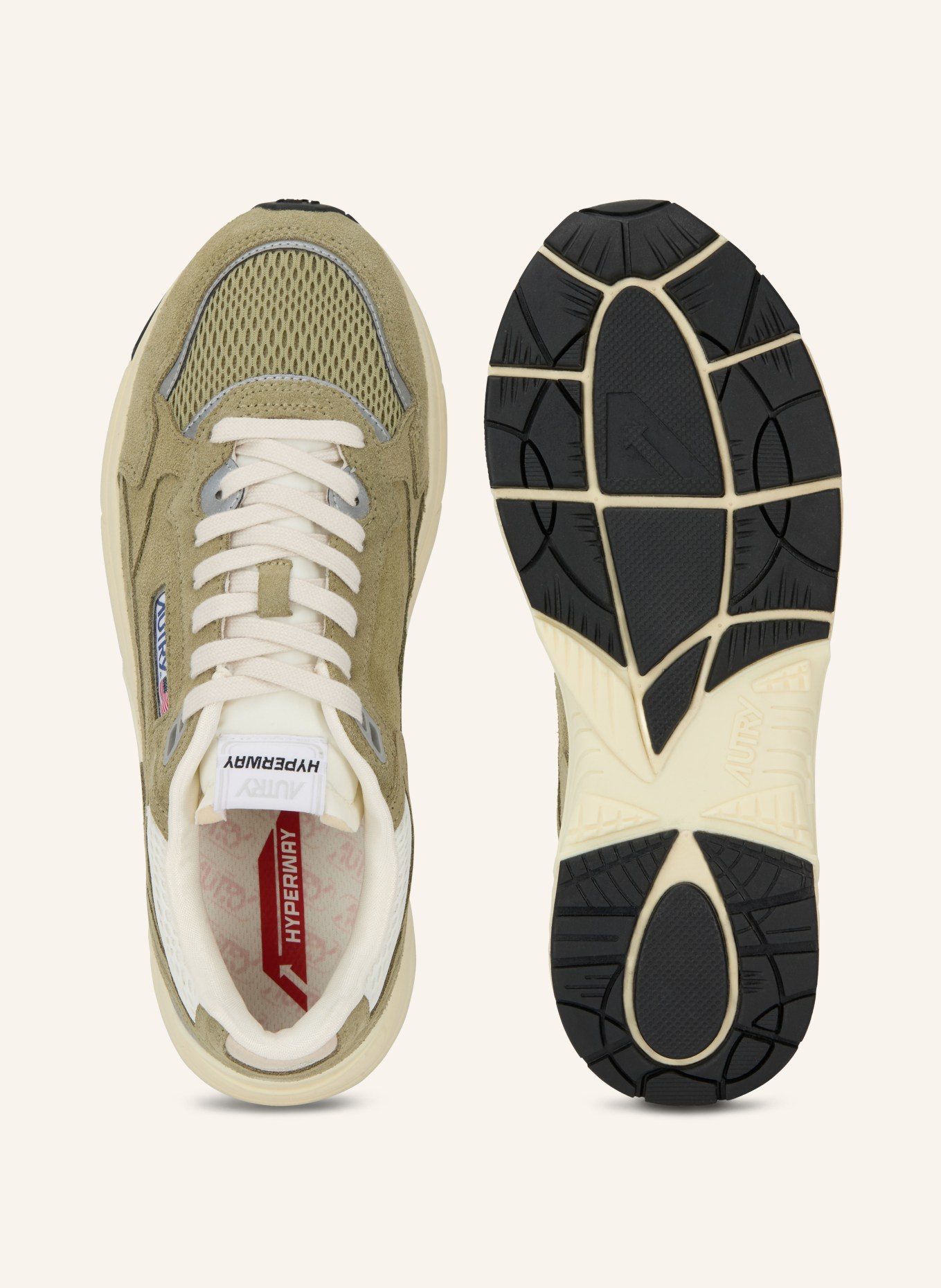 AUTRY Sneaker HYPERWAY LOW: OLIV / BEIGE