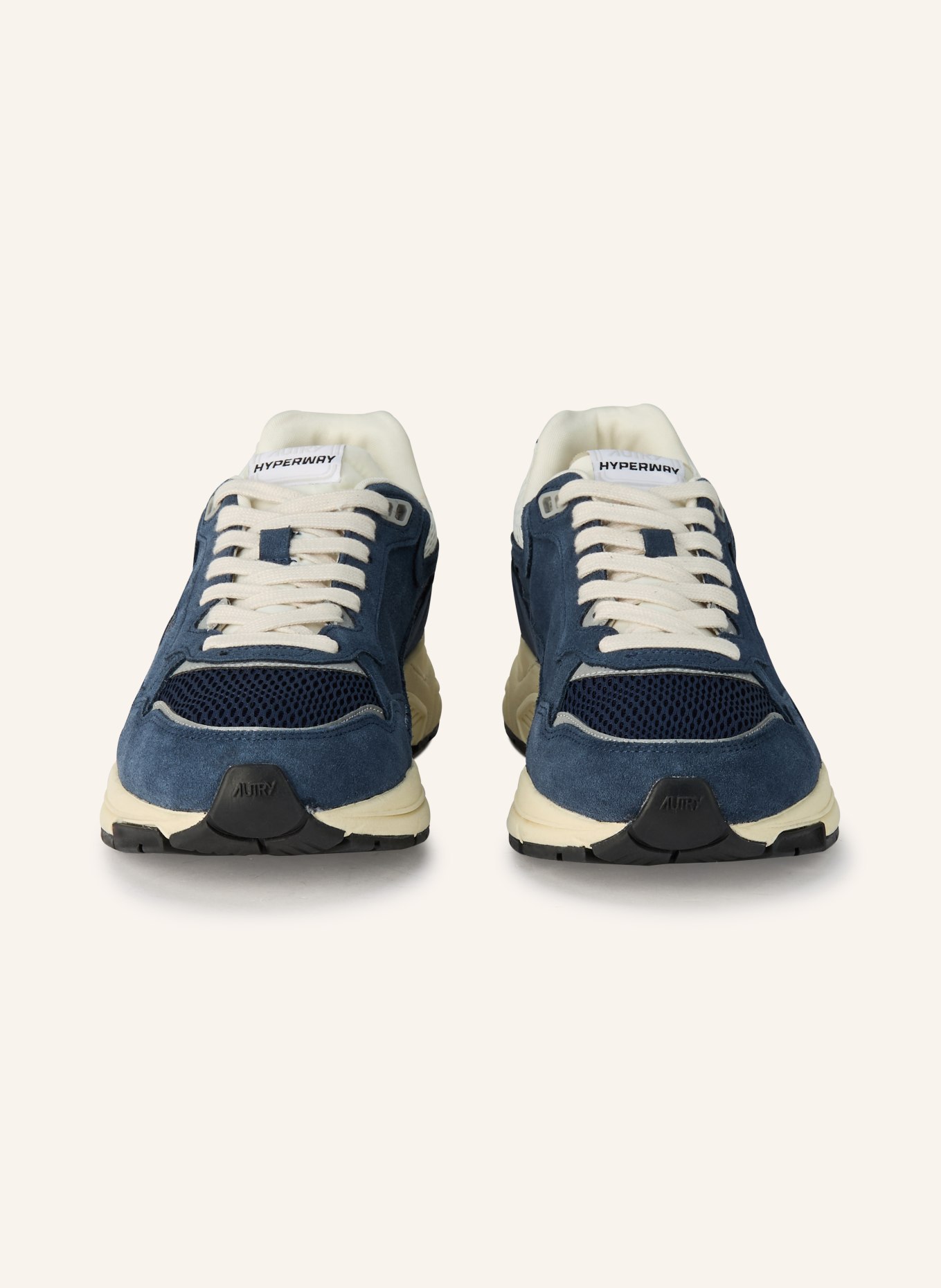 AUTRY Sneaker HYPERWAY LOW: DUNKELBLAU / SILBER / WEISS