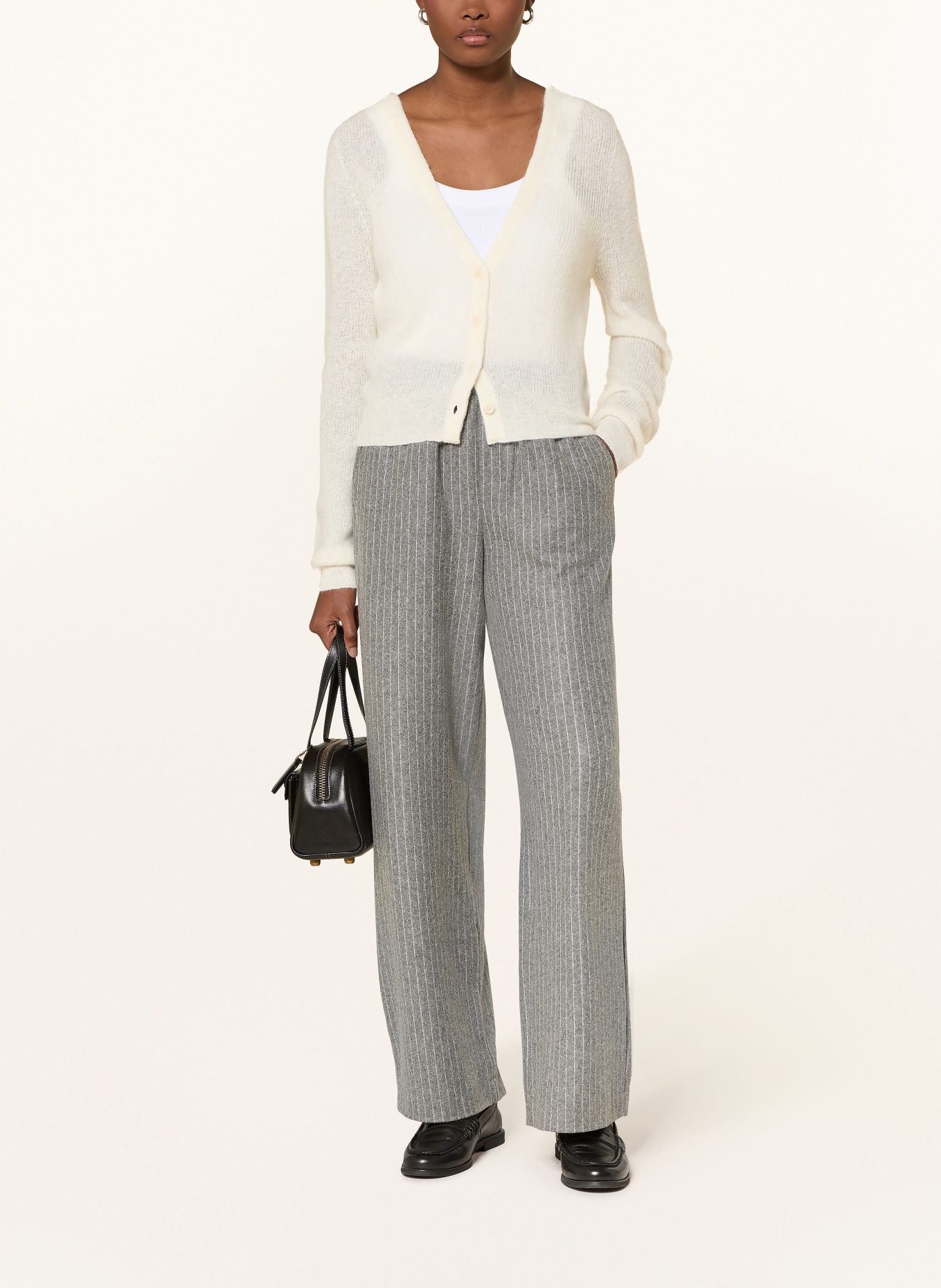 DRYKORN Marlenehose CONSIDER: GRAU / WEISS