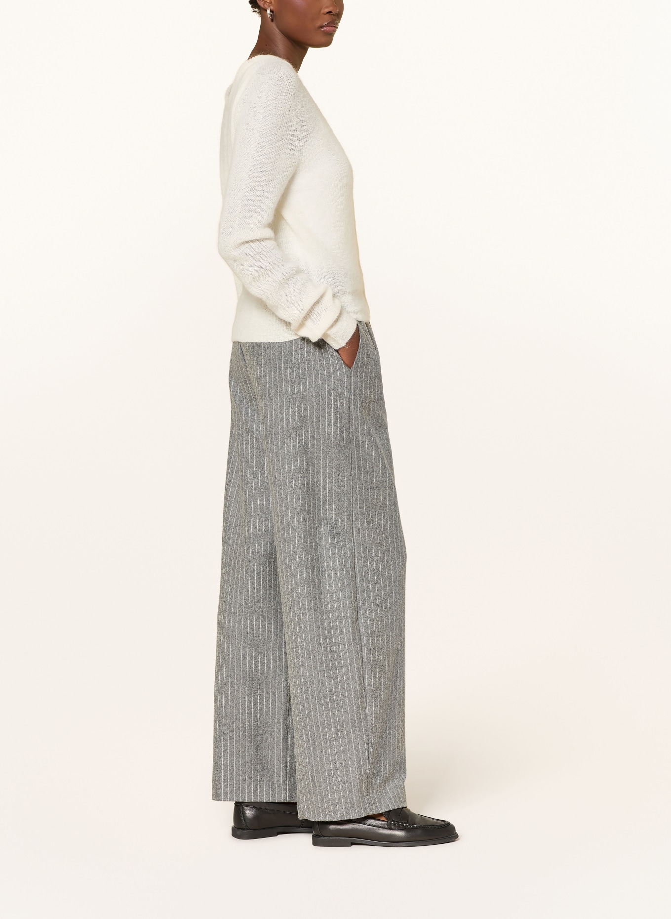 DRYKORN Marlenehose CONSIDER: GRAU / WEISS