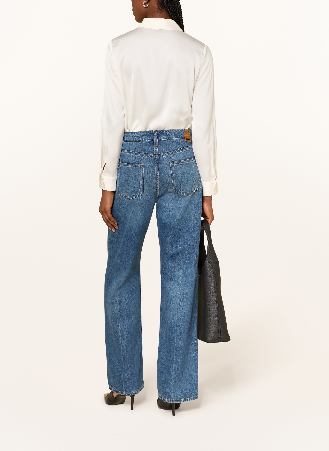 BOSS BONYA silk shirt blouse: WHITE