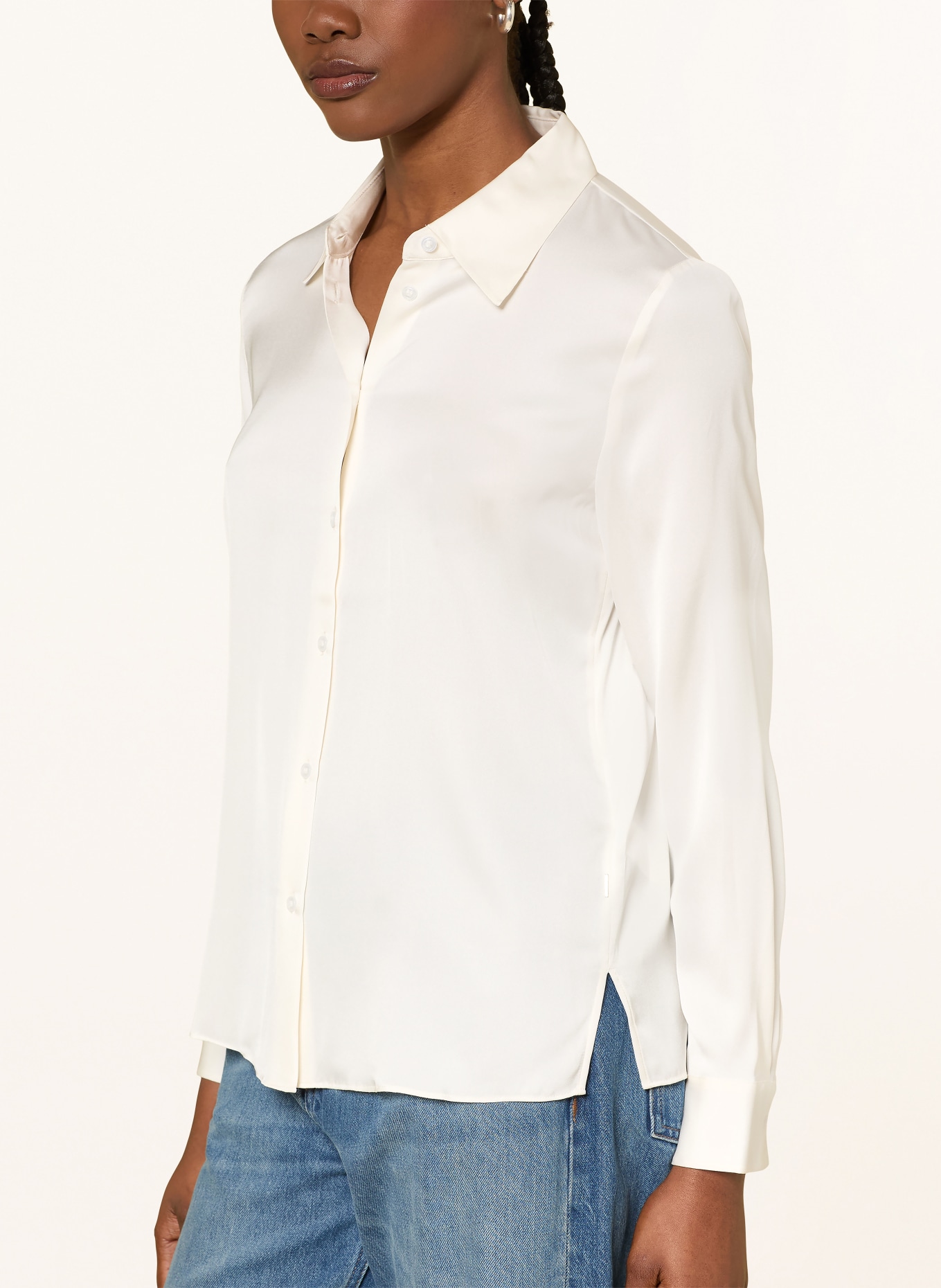 BOSS BONYA silk shirt blouse: WHITE