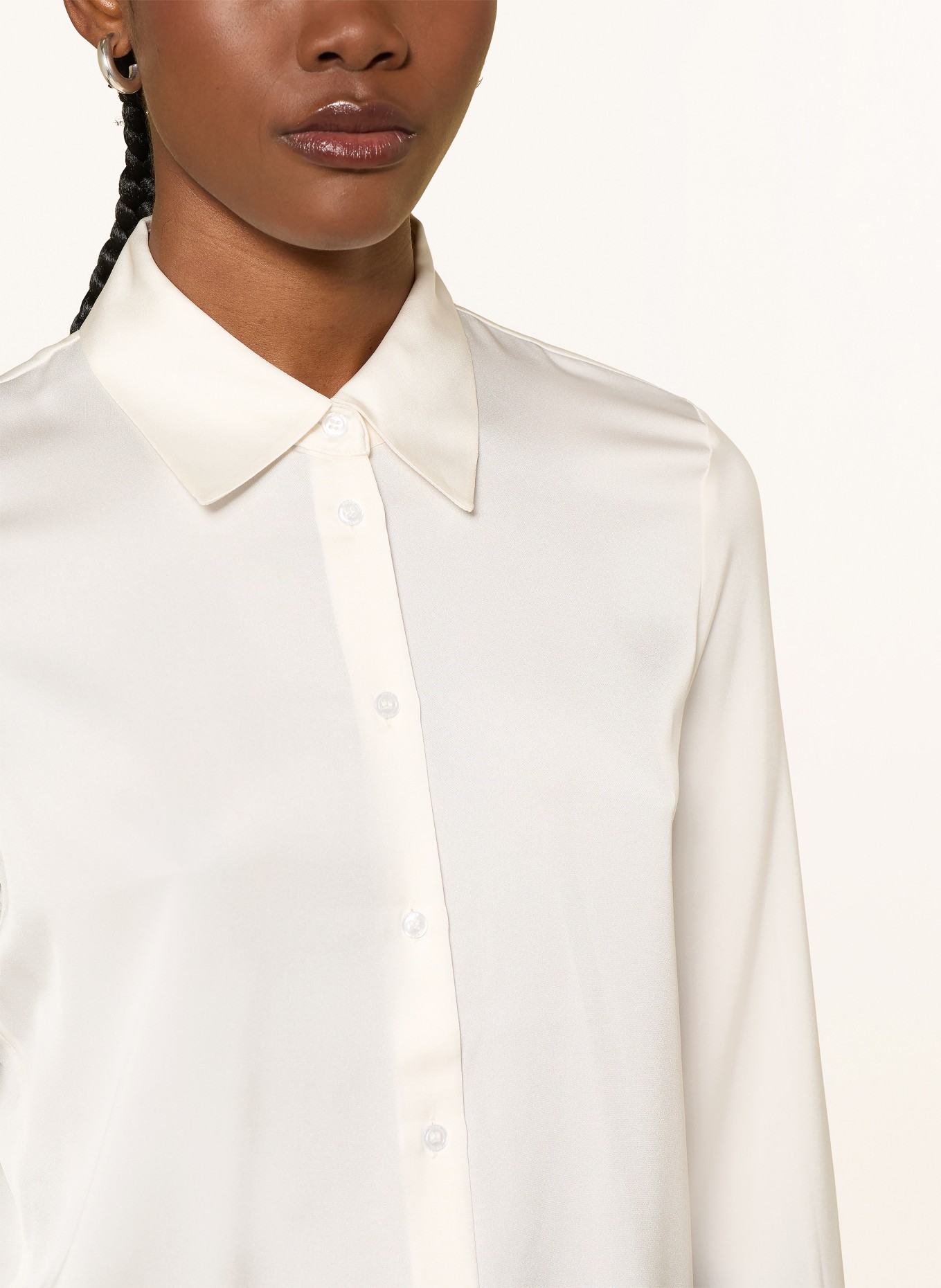 BOSS BONYA silk shirt blouse: WHITE