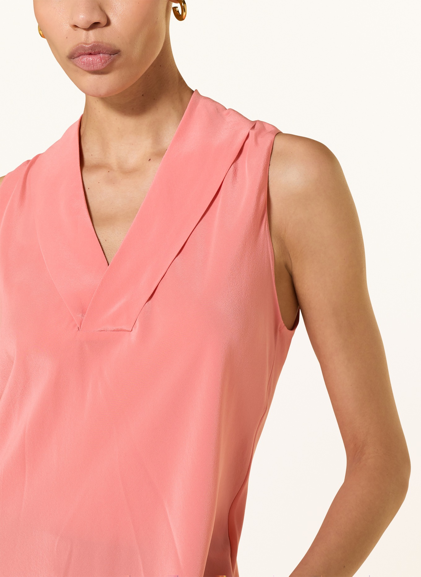 BOSS Blusentop BOLARU aus Seide: LACHS