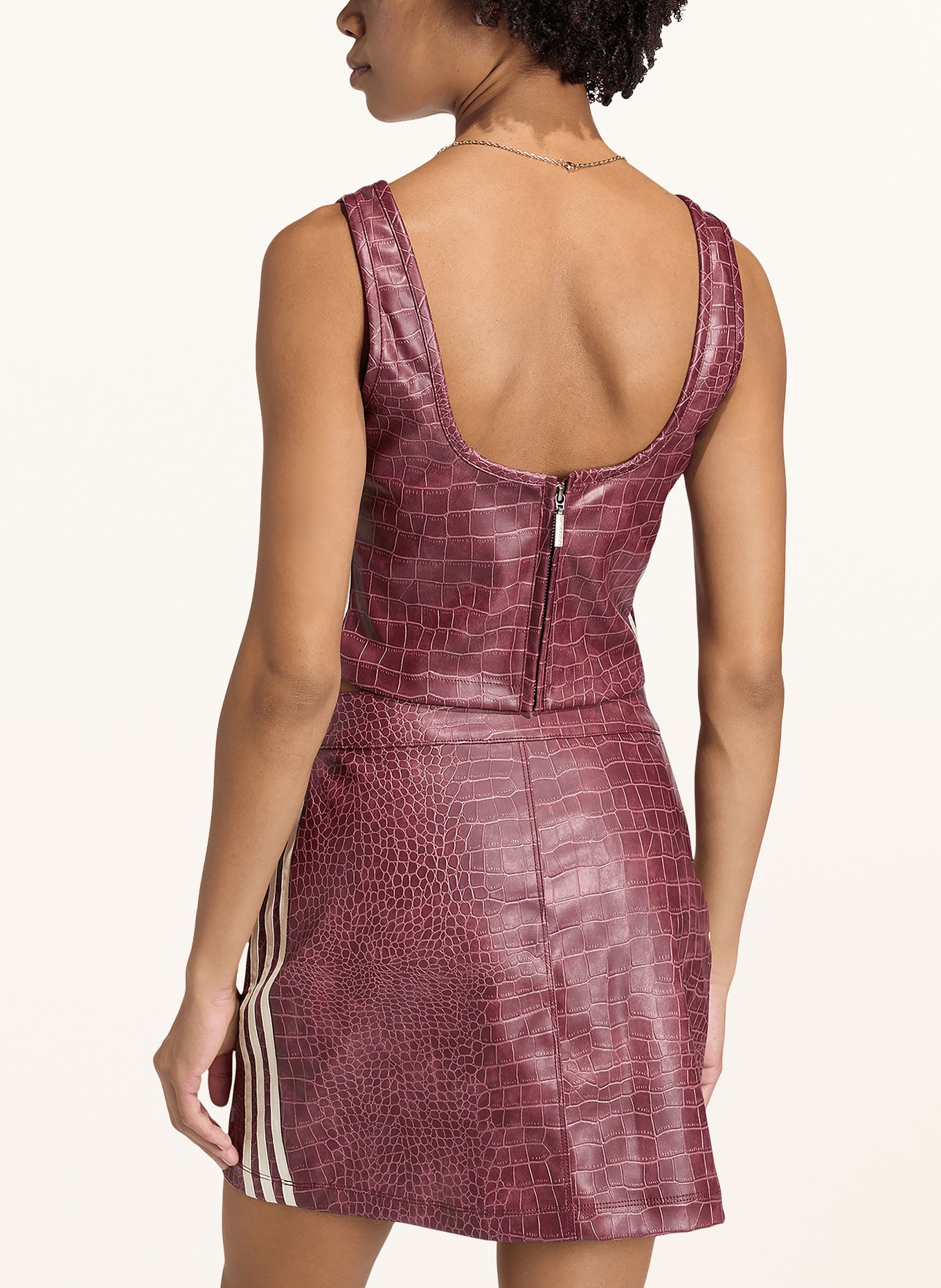 adidas Originals Top in Lederoptik: DUNKELROT