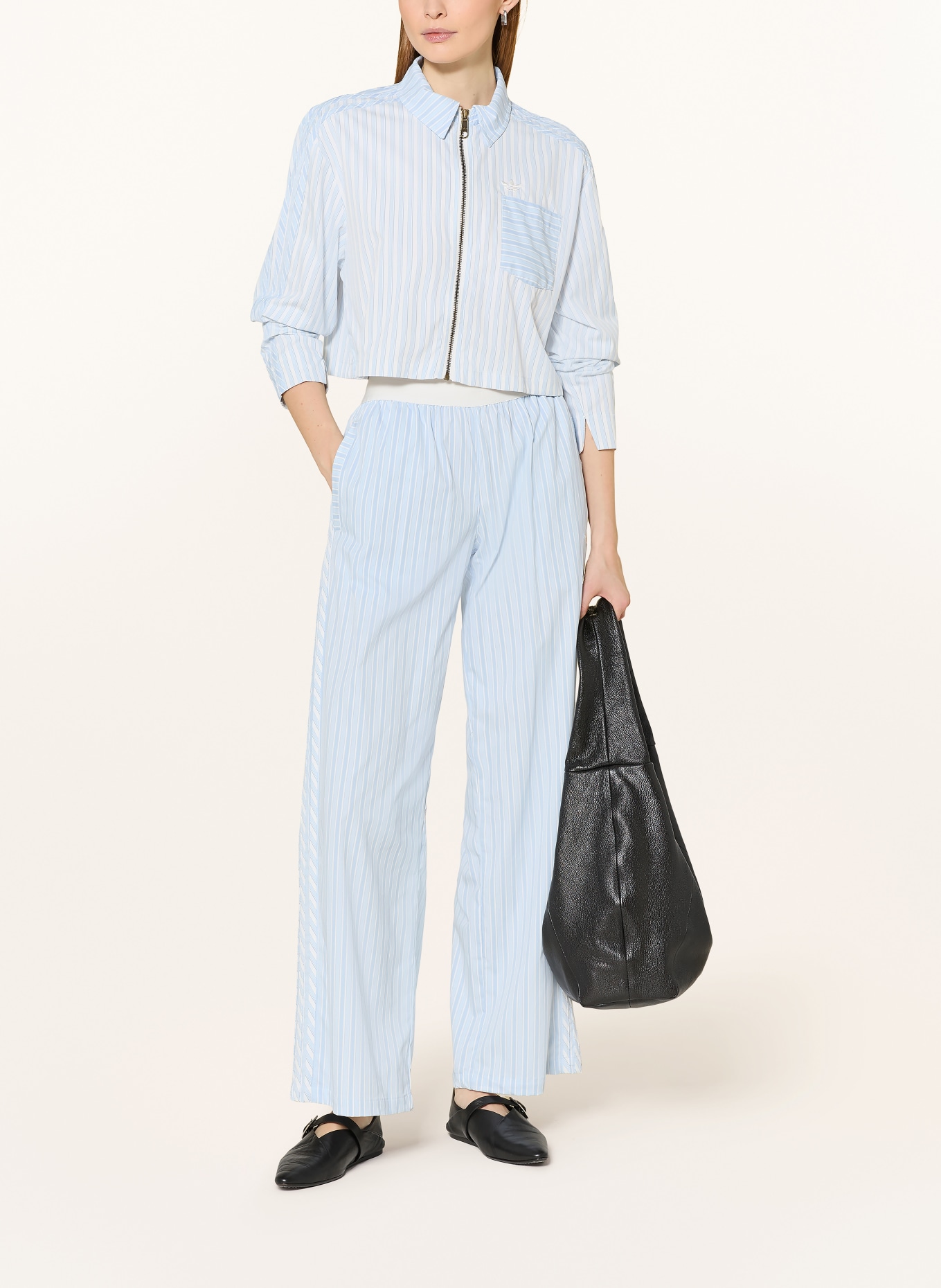 adidas Originals ESSENTIALS shirt blouse: WHITE / LIGHT BLUE