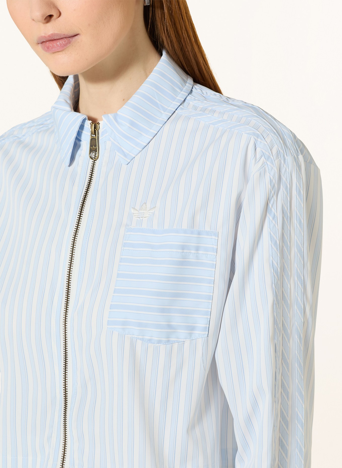 adidas Originals ESSENTIALS shirt blouse: WHITE / LIGHT BLUE