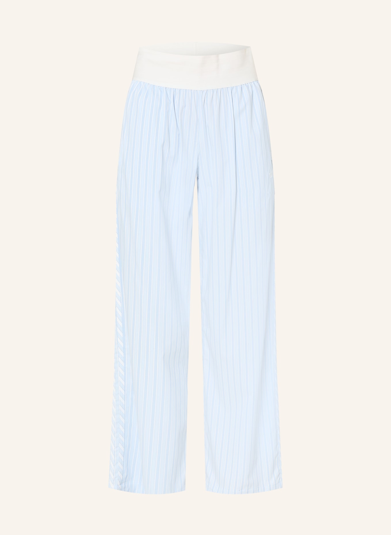 adidas Originals Tréninkové kalhoty ESSENTIALS: BÍLÁ / TMAVĚ MODRÁ