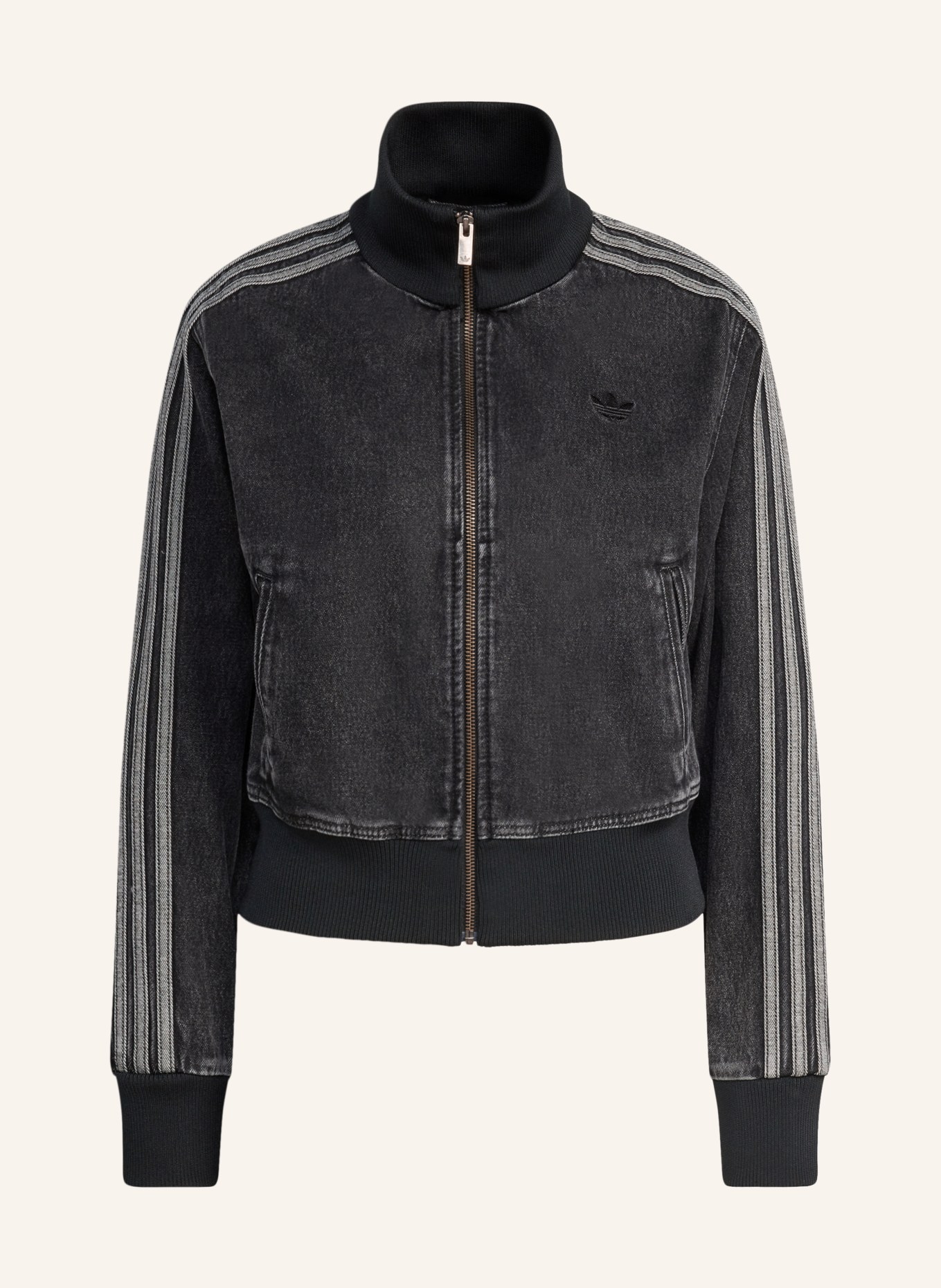 adidas Originals FIREBIRD denim jacket: BLACK / GRAY