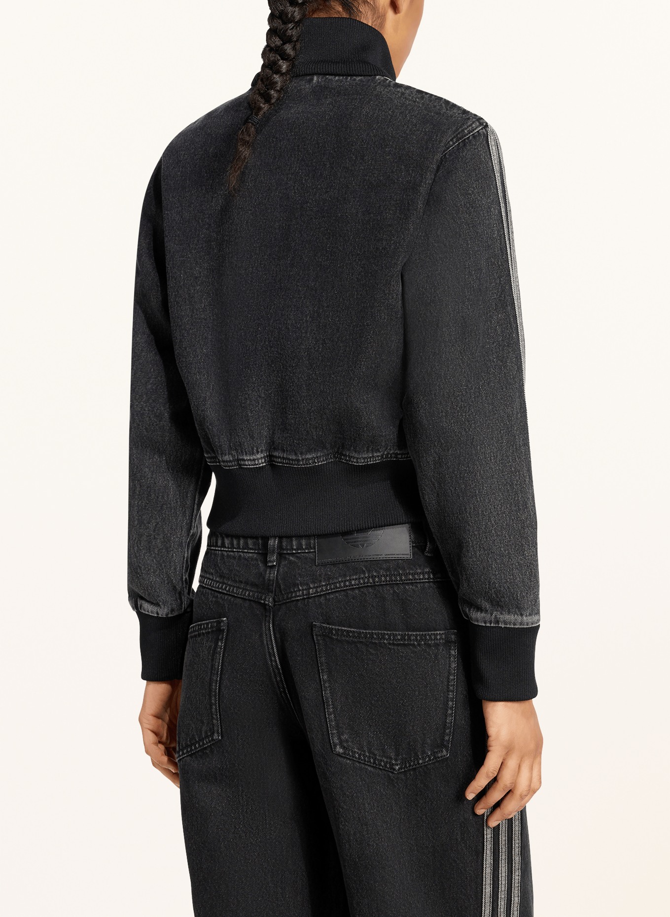 adidas Originals FIREBIRD denim jacket: BLACK / GRAY