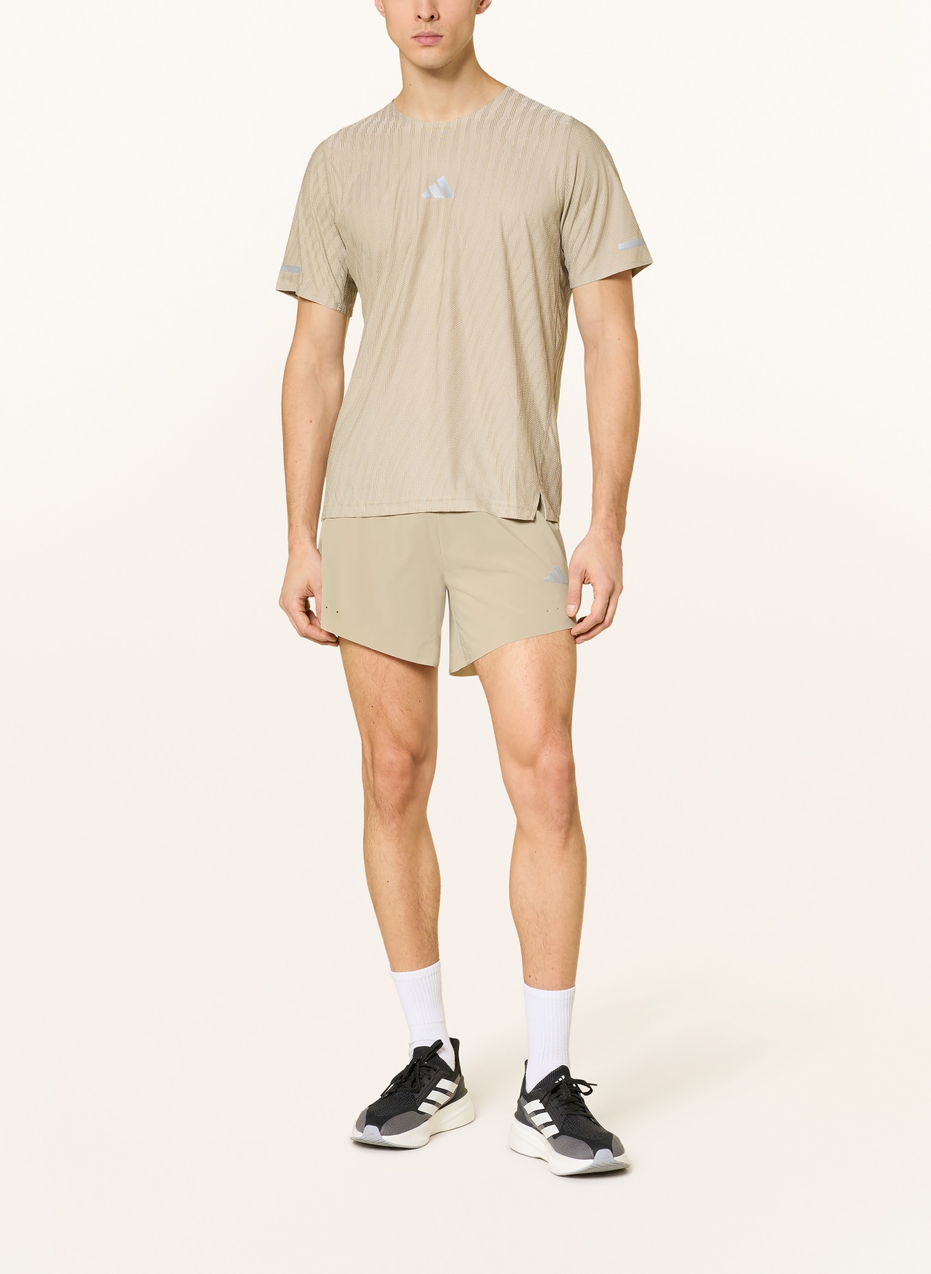 adidas ADI365 2-in-1 running shorts: BEIGE