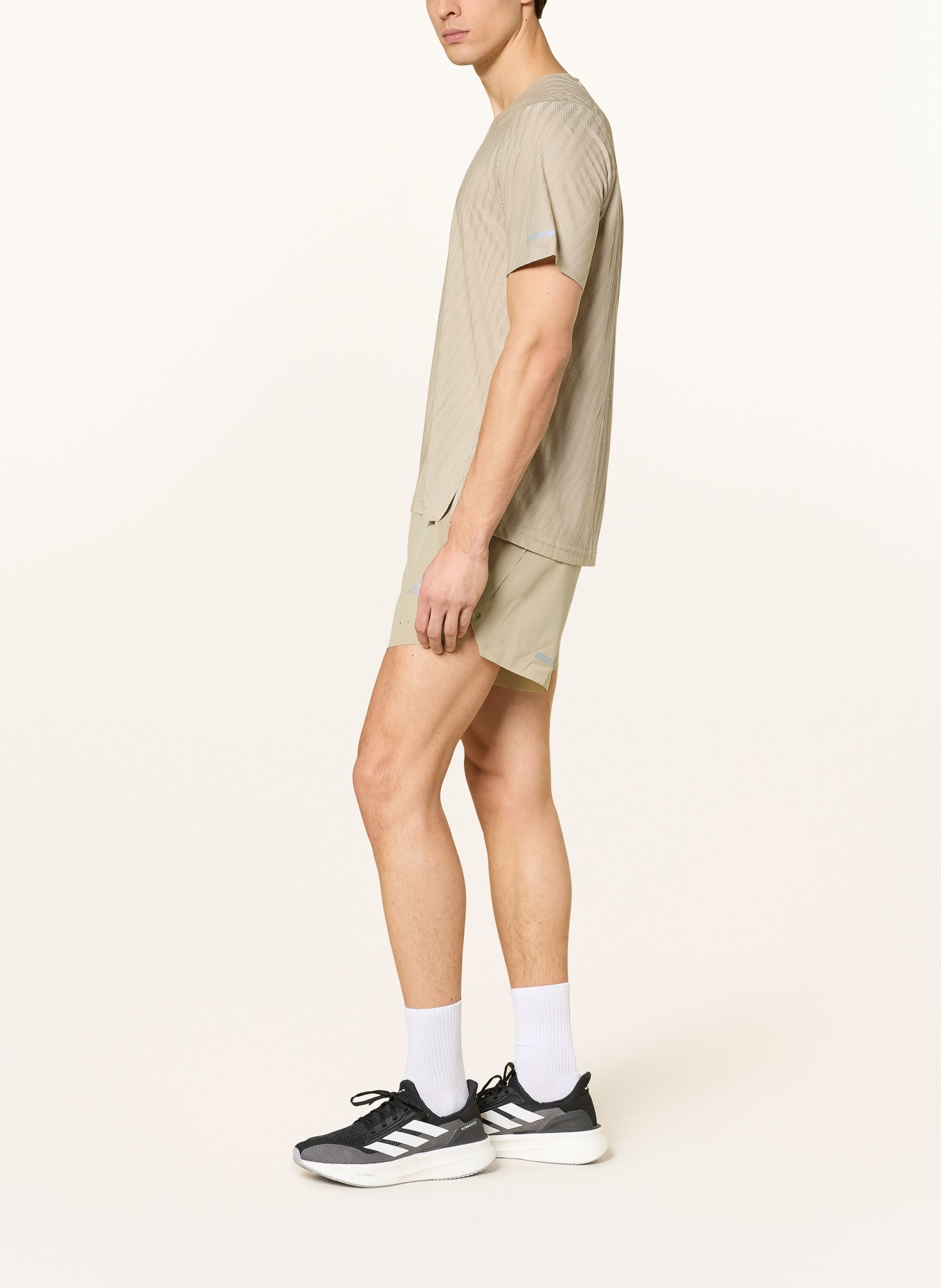 adidas ADI365 2-in-1 running shorts: BEIGE