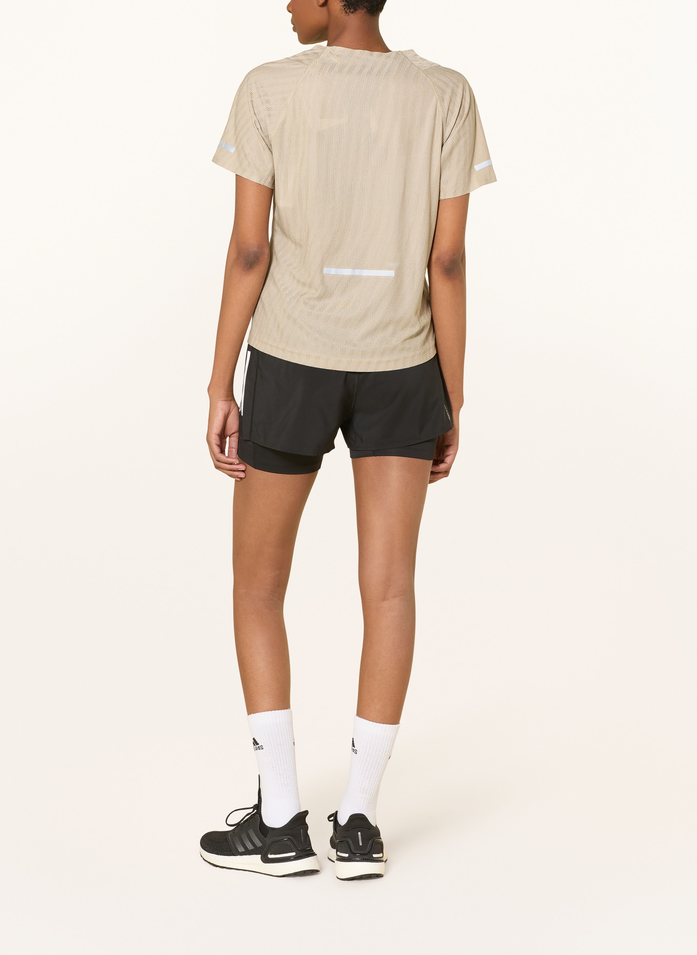 adidas Běžecké tričko ADI365: BÉŽOVÁ / BÍLÁ