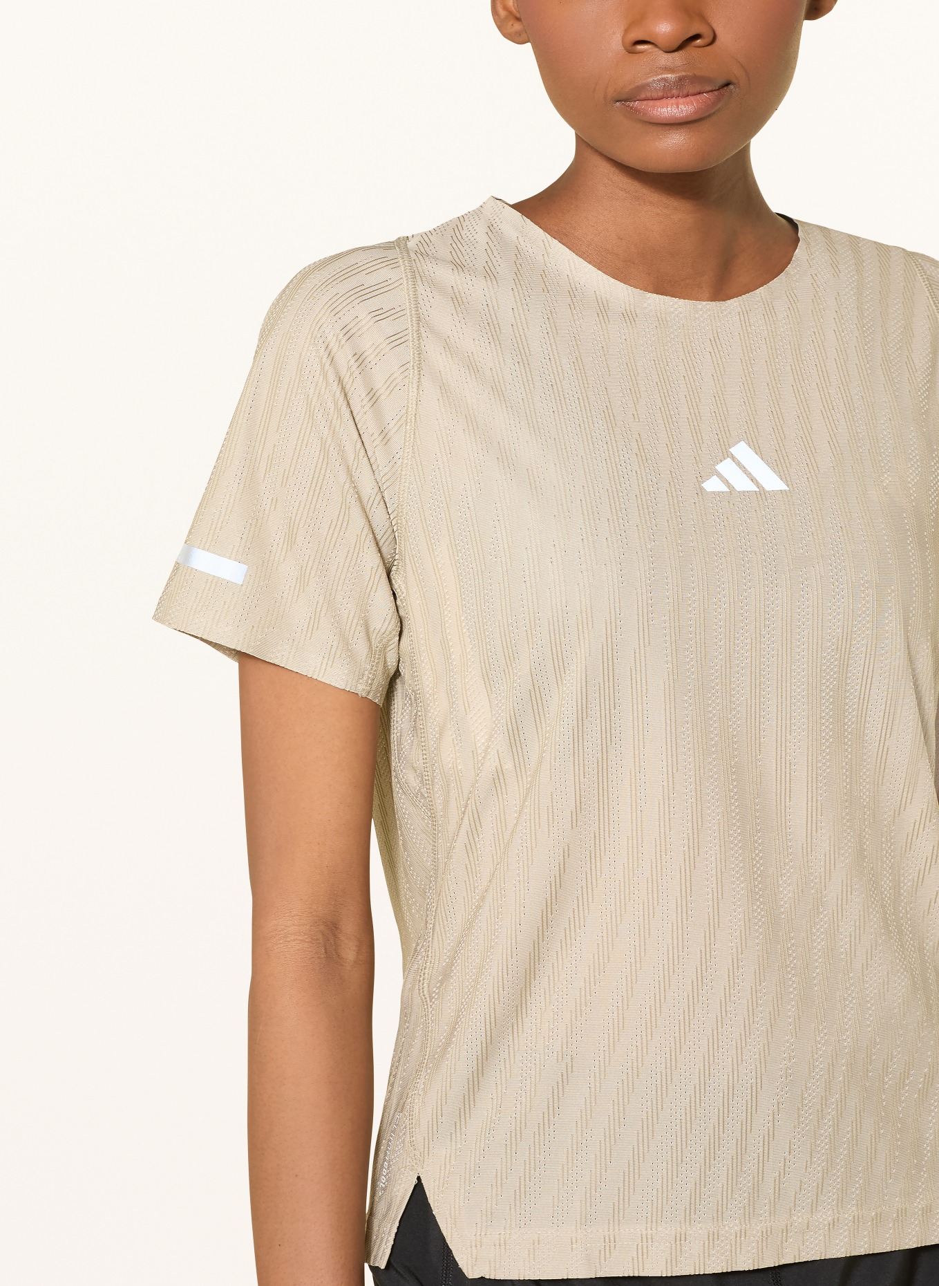 adidas Běžecké tričko ADI365: BÉŽOVÁ / BÍLÁ