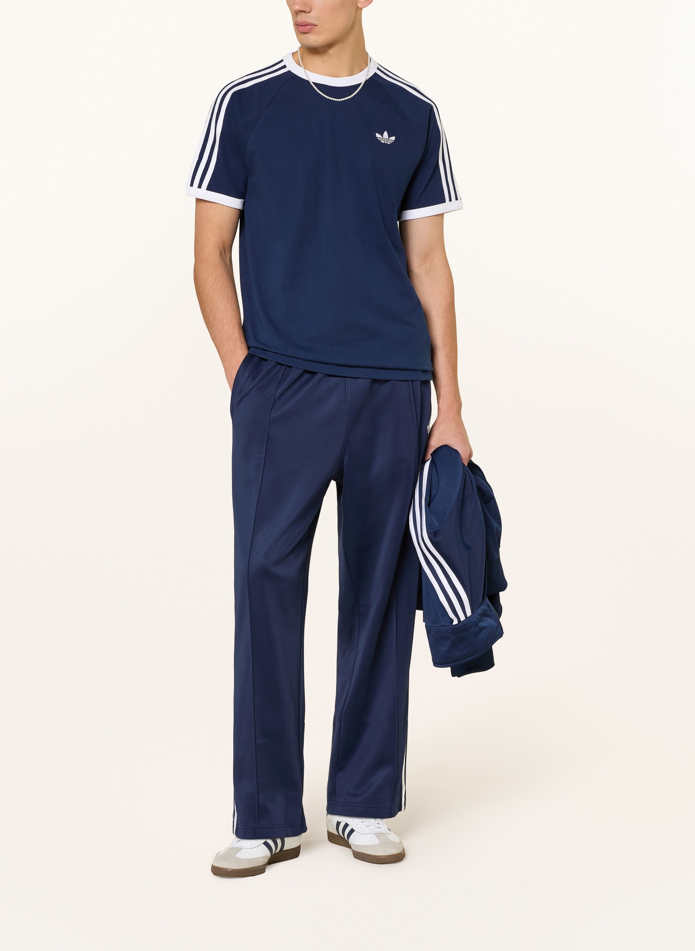 adidas Originals T-shirt 3-STRIPES: DARK BLUE / WHITE