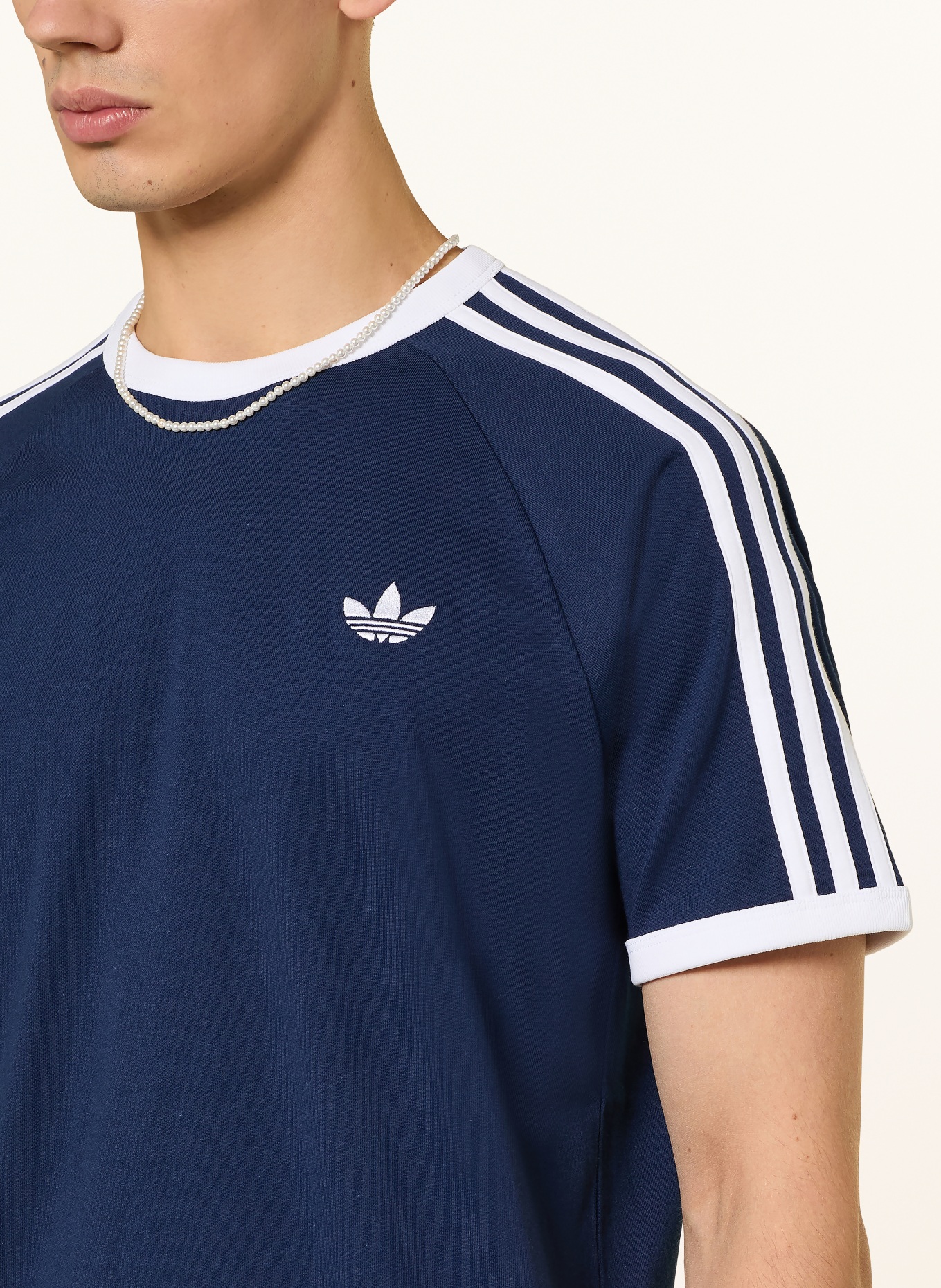 adidas Originals T-shirt 3-STRIPES: DARK BLUE / WHITE