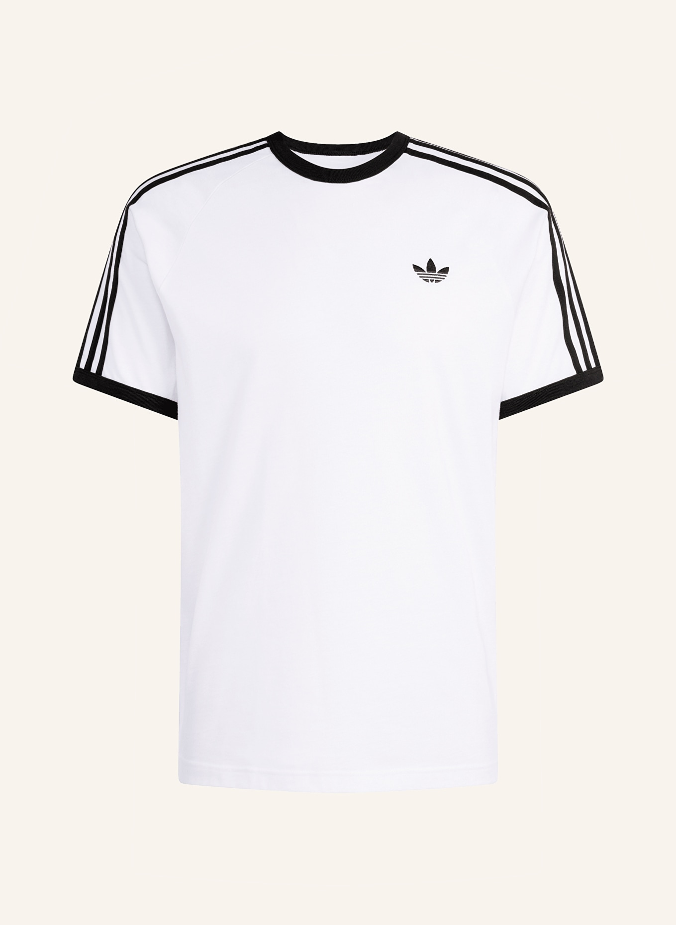 adidas Originals T-Shirt 3-STREIFEN: WEISS / SCHWARZ
