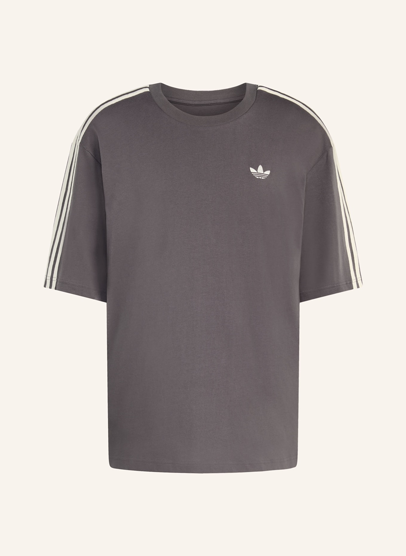adidas Originals Oversized shirt 3-STRIPES: TAUPE / CREAM