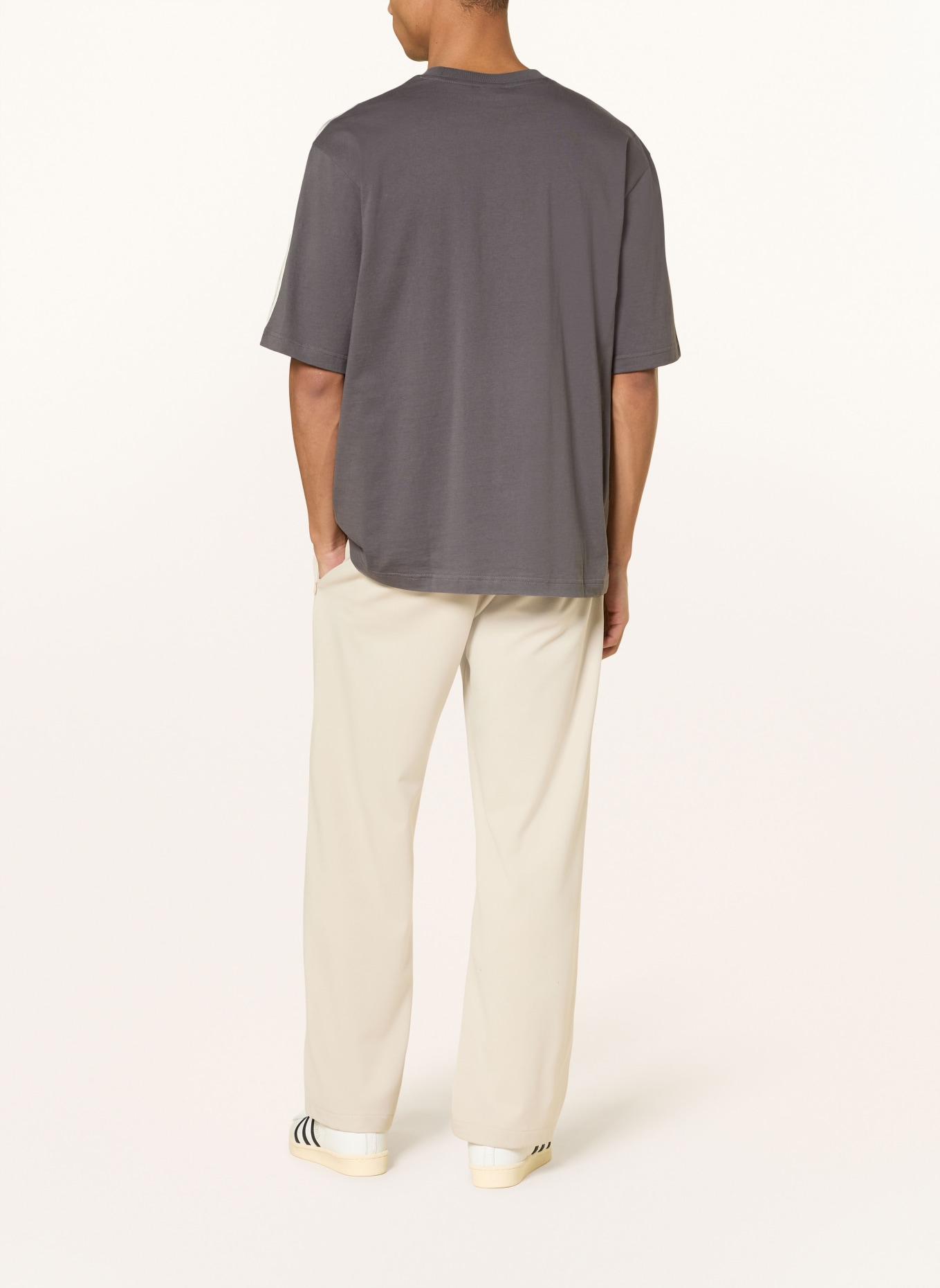 adidas Originals Oversized shirt 3-STRIPES: TAUPE / CREAM