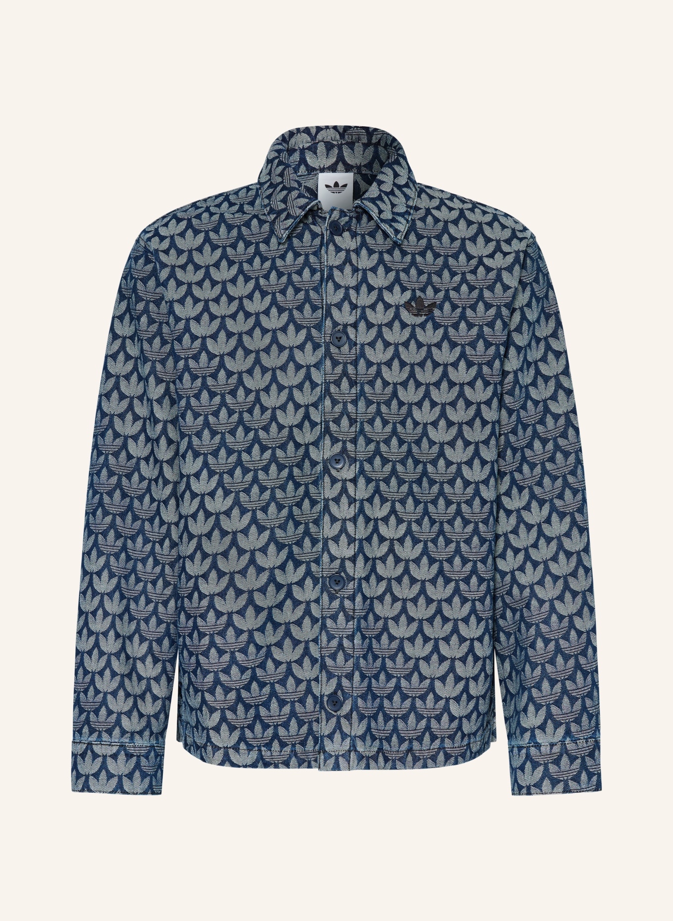 adidas Originals Jeanshemd Loose Fit: DUNKELBLAU / HELLBLAU