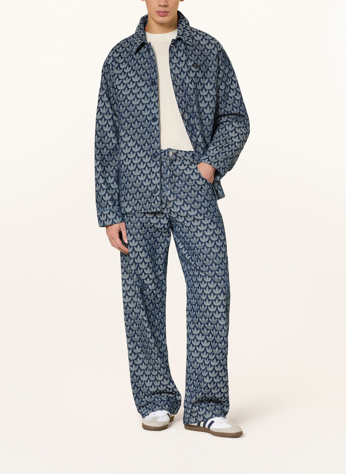 adidas Originals Jeanshemd Loose Fit: DUNKELBLAU / HELLBLAU