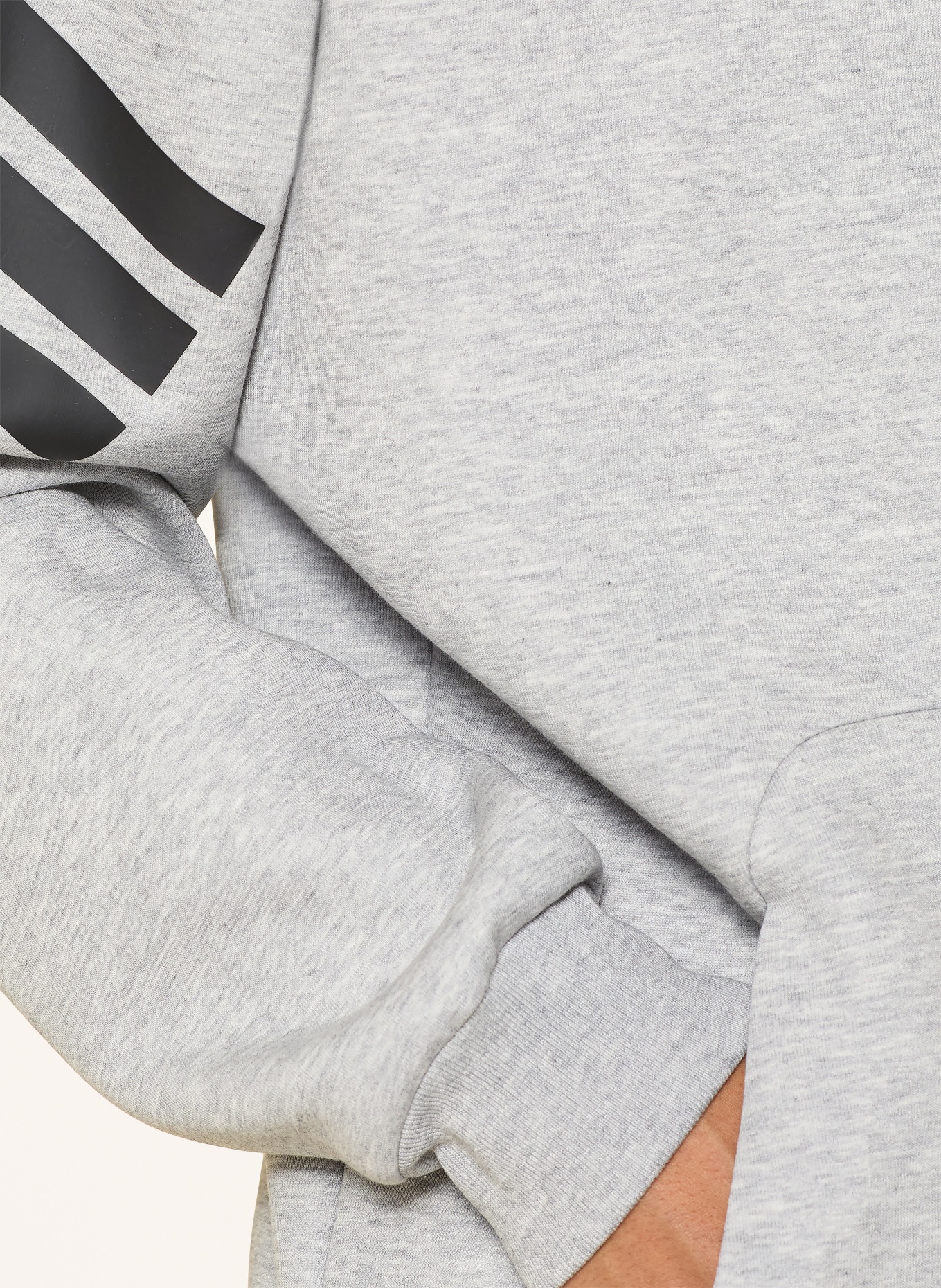 adidas Hoodie FUTURE ICONS 3-STRIPES: HELLGRAU / SCHWARZ